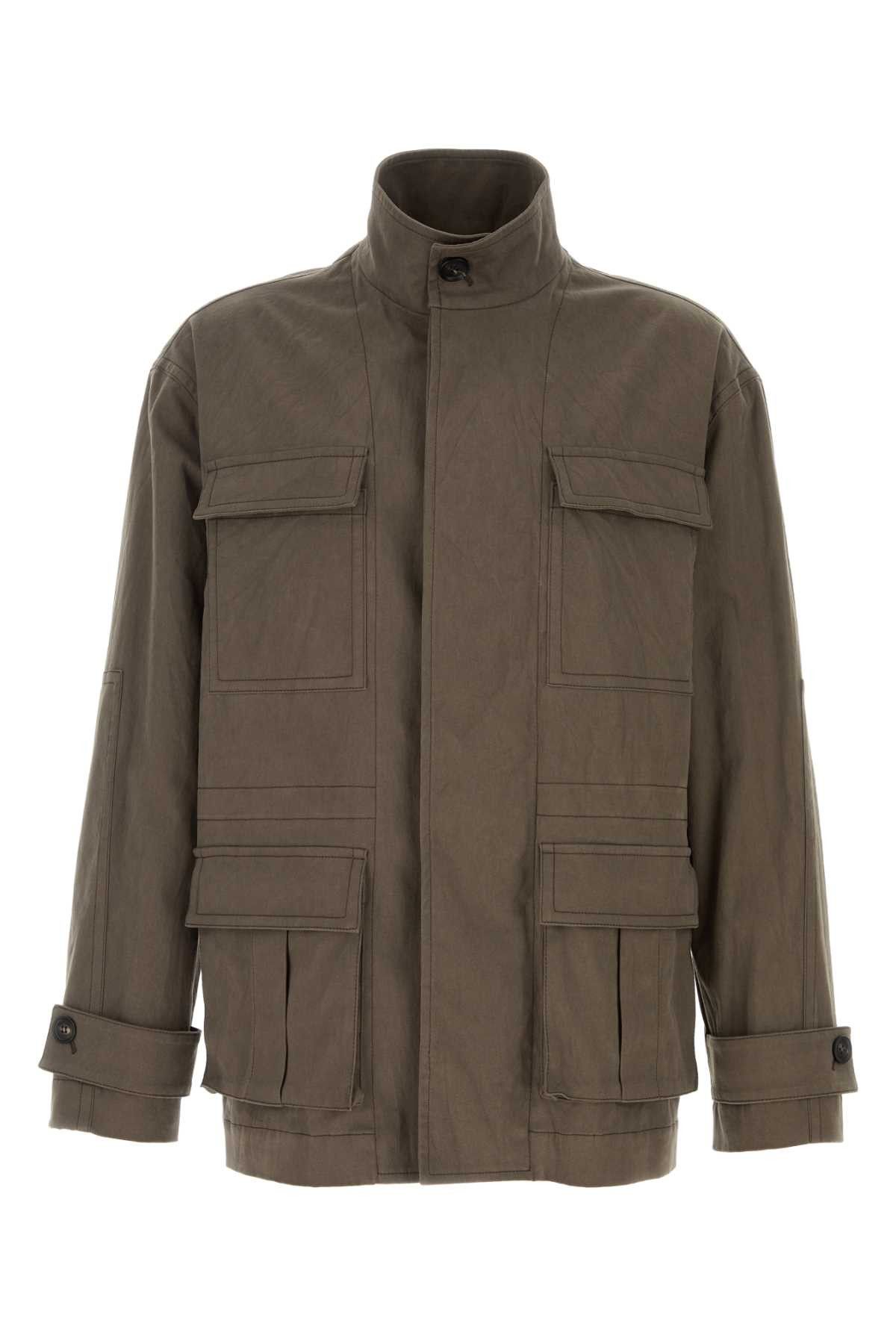 Salvatore Ferragamo Mud Stretch Cotton Jacket Size US L / EU 52-54 / 3 - 1 Thumbnail