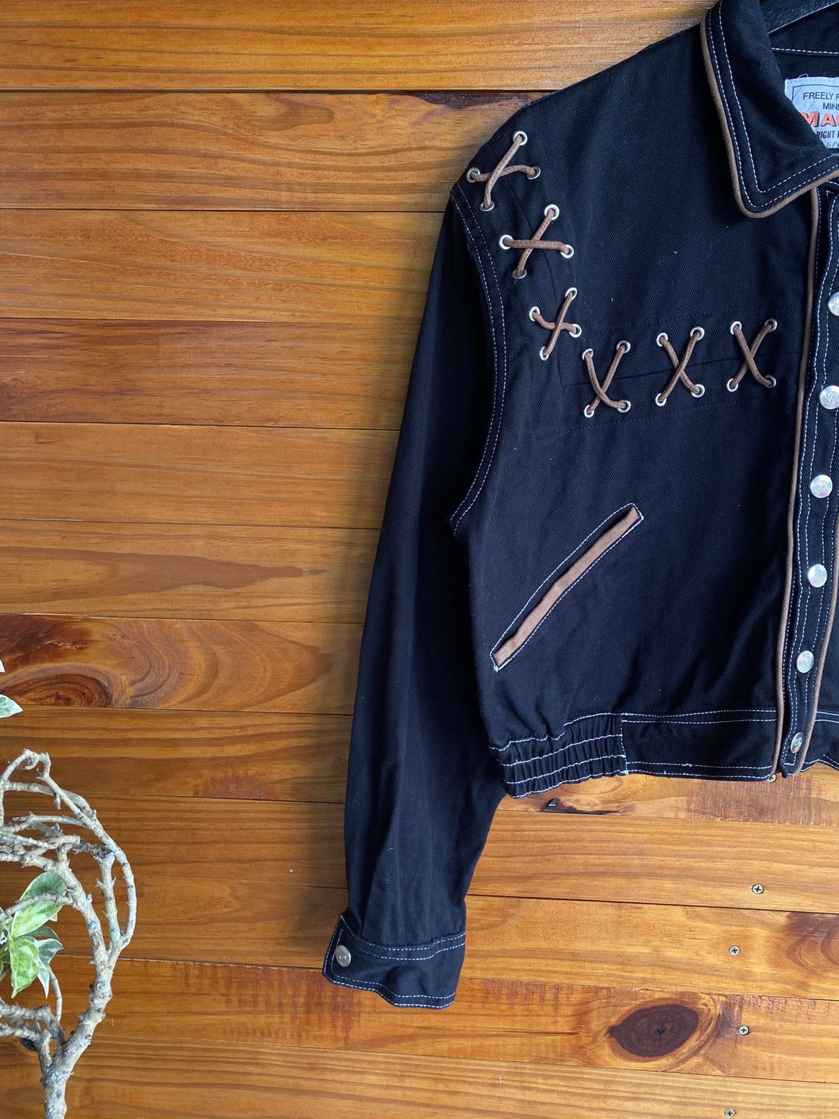 Vintage MAG9 Freely Flying Vintage Black Cropped Lace-Up Detailing Size S / US 4 / IT 40 - 7 Thumbnail