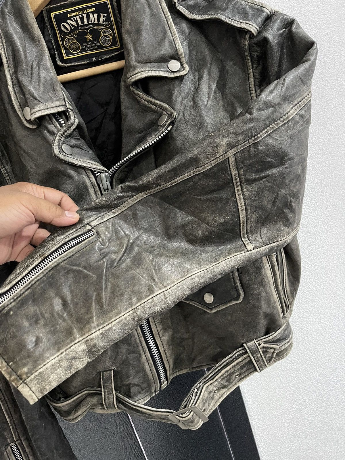 Japanese Brand Vintage On Time Real Leather Jacket Size US M / EU 48-50 / 2 - 13 Thumbnail