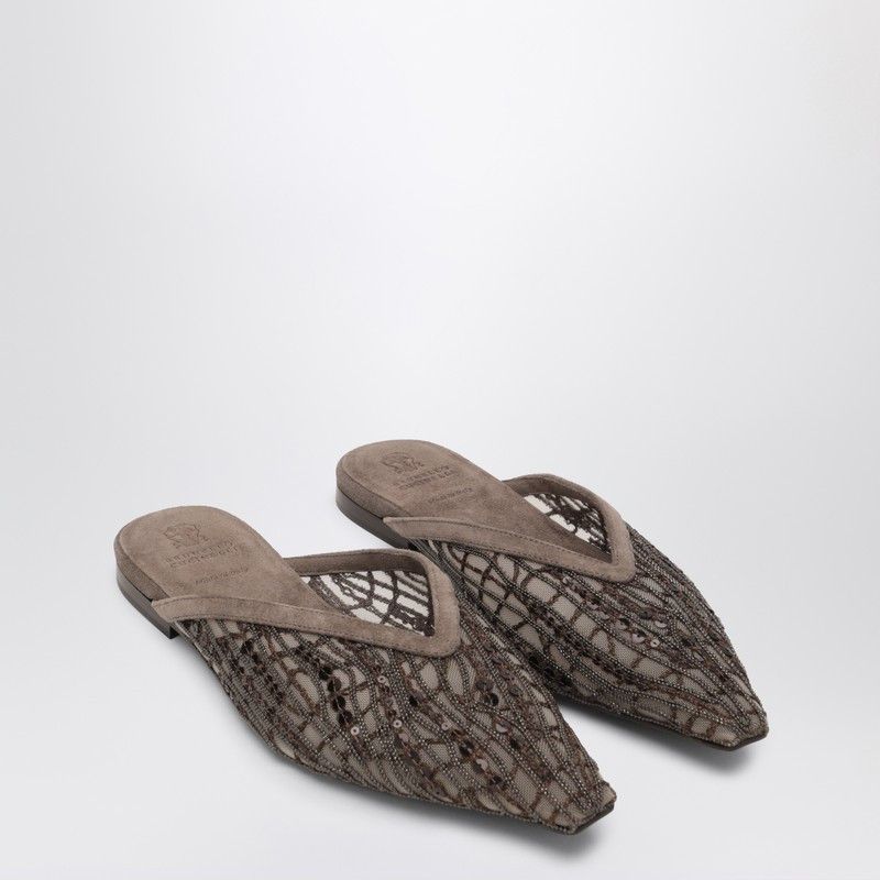 バレエシューズ BRUNELLO CUCINELLI Glistening abstract embroidery suede Brunello Cucinelli Brunello Cucinelli Glistening Abstract