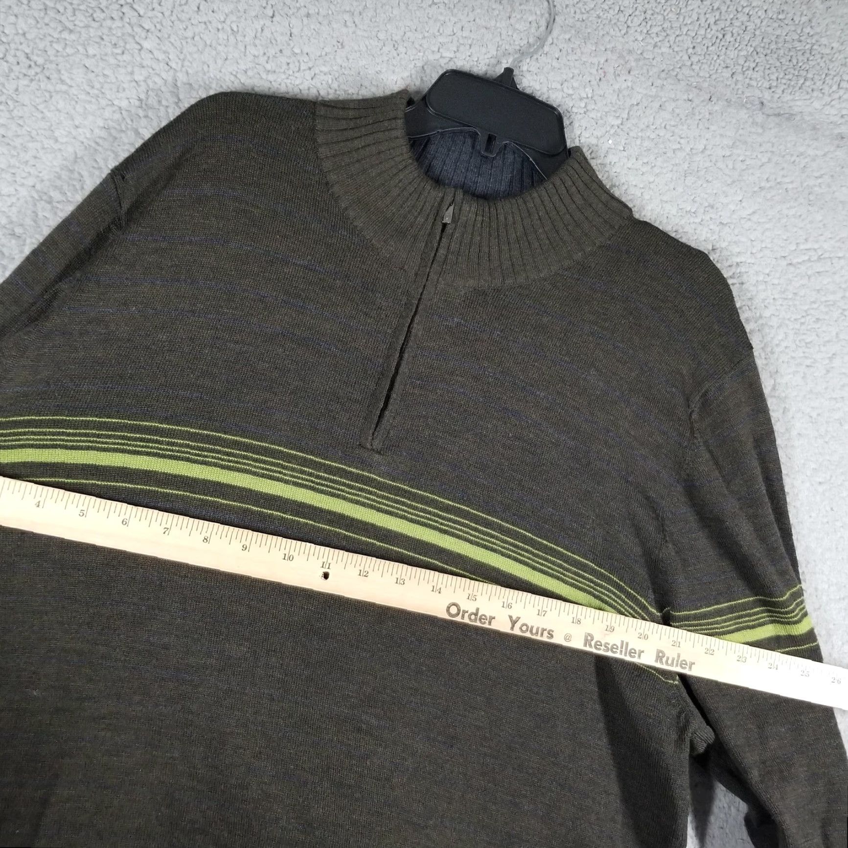 Vintage VINTAGE Tiger Woods Collection Sweater Shirt Mens L Wool 1/4 Zip Mock Neck Pullover Golf Classic Brown Striped 90s Men’s Size US L / EU 52-54 / 3 - 4 Thumbnail