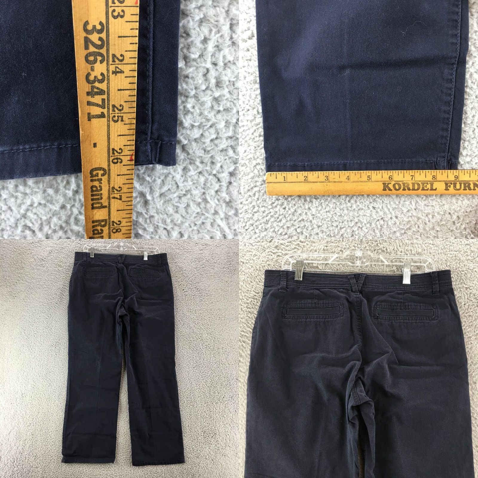 Gloria Vanderbilt Gloria Vanderbilt Chino Wide-Leg Pants Womens 12 Blue Mid Rise Zip Fly Button Size 34" / US 12 / IT 48 - 8 Thumbnail