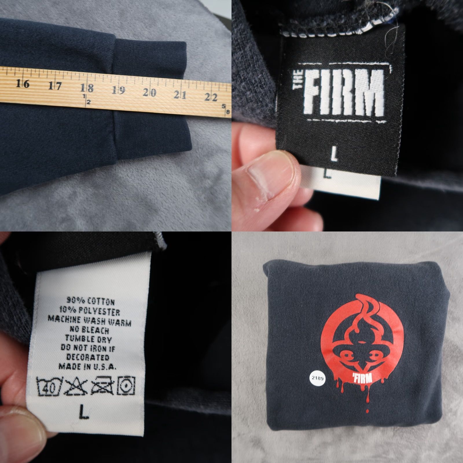 Vintage VINTAGE The Firm Skateboards Hoodie Mens L Black 90s Fleece Hooded Pullover Sweatshirt USA Made Size US L / EU 52-54 / 3 - 8 Thumbnail