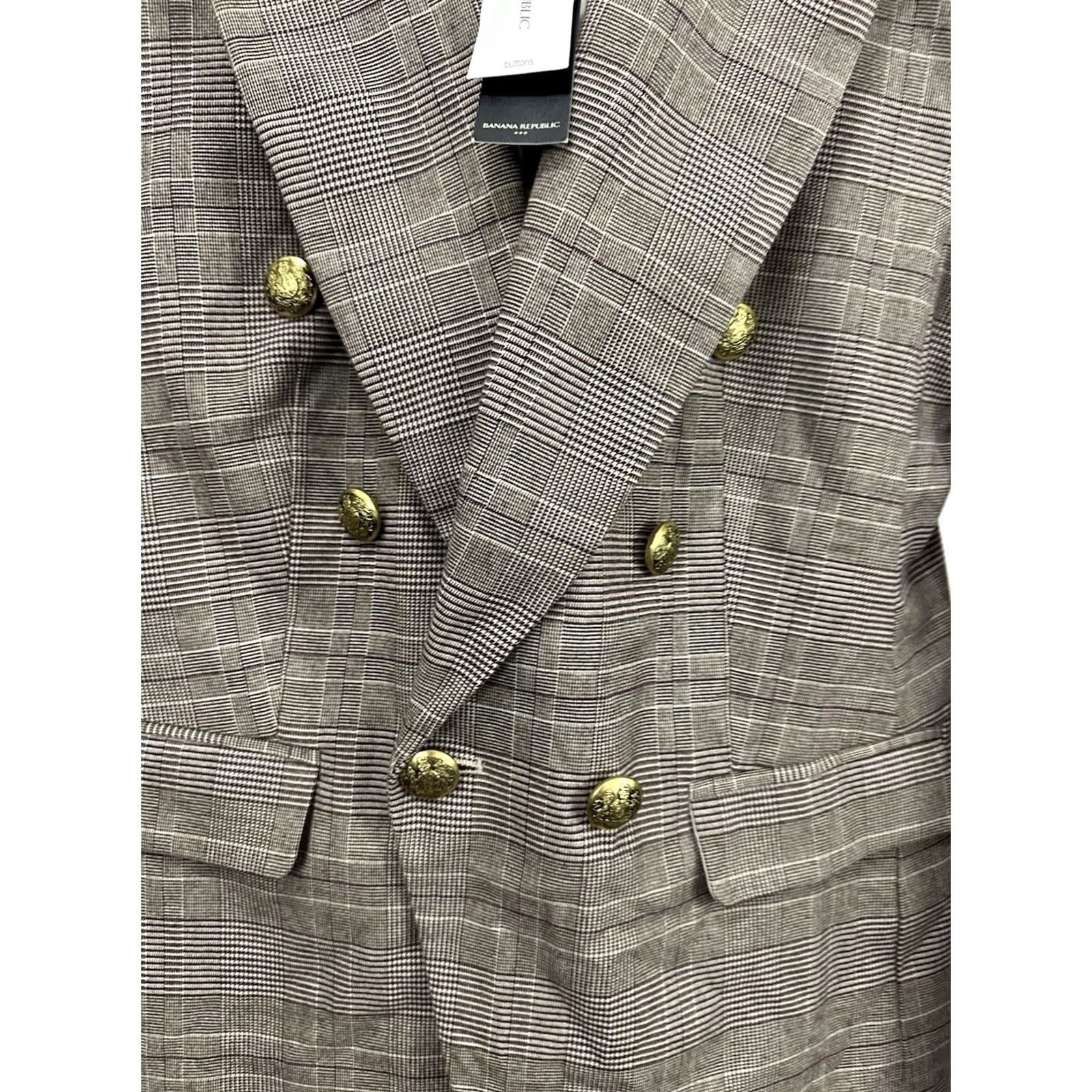 Banana Republic Banana Republic Blazer Shirt Jacket Women Plaid Double Breasted 8 Petite NWT Multicolor Tuxedo Preppy BUSINESS Womens Petite Blazer Size M / US 6-8 / IT 42-44 - 4 Thumbnail
