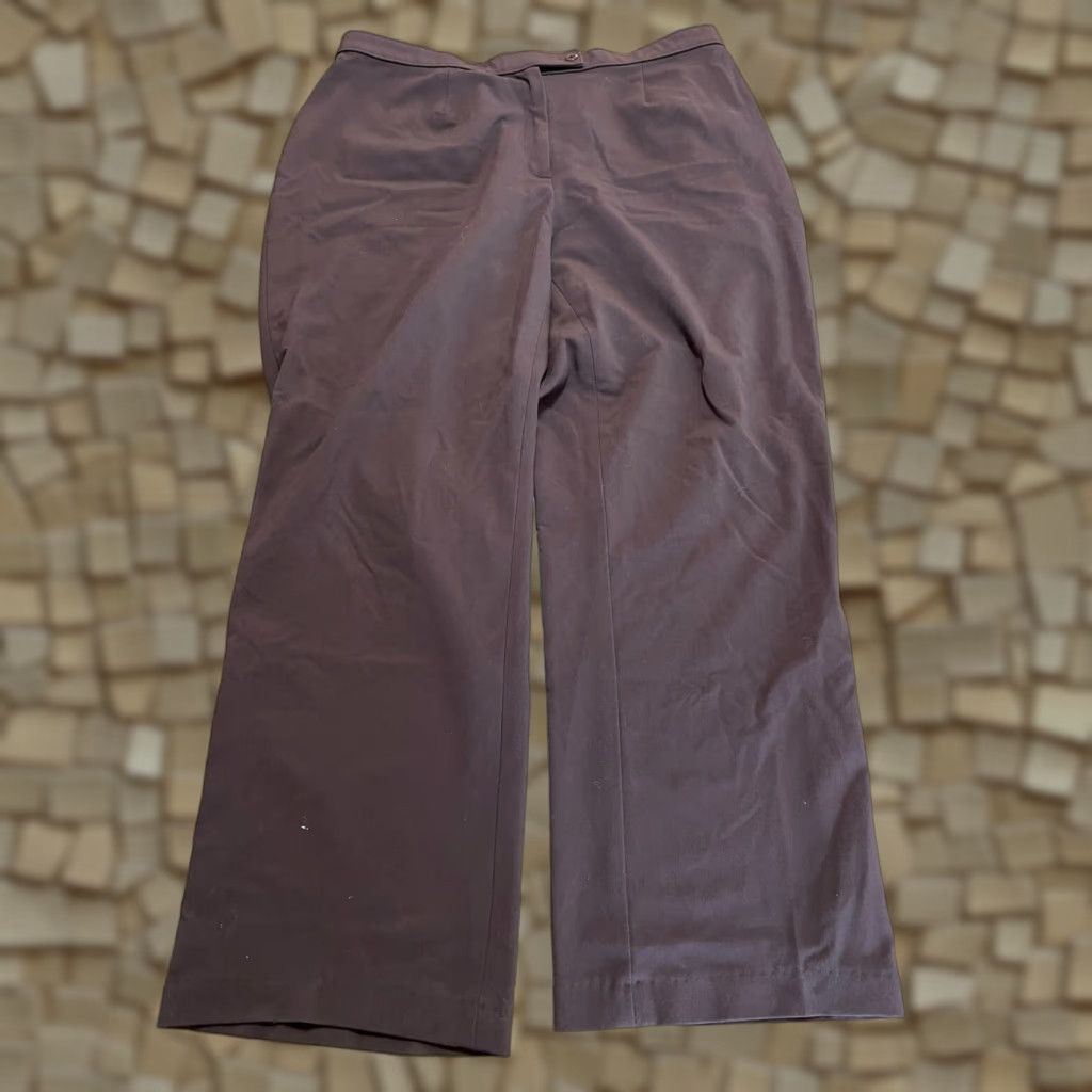 Vintage East 5th Pants Women's Plus Size 16W Brown Flat Front Dress Pants straight 27.5in inseam Fall Spring Summer 16W Womens Size 38" / US 16 / IT 52 - 1 Thumbnail