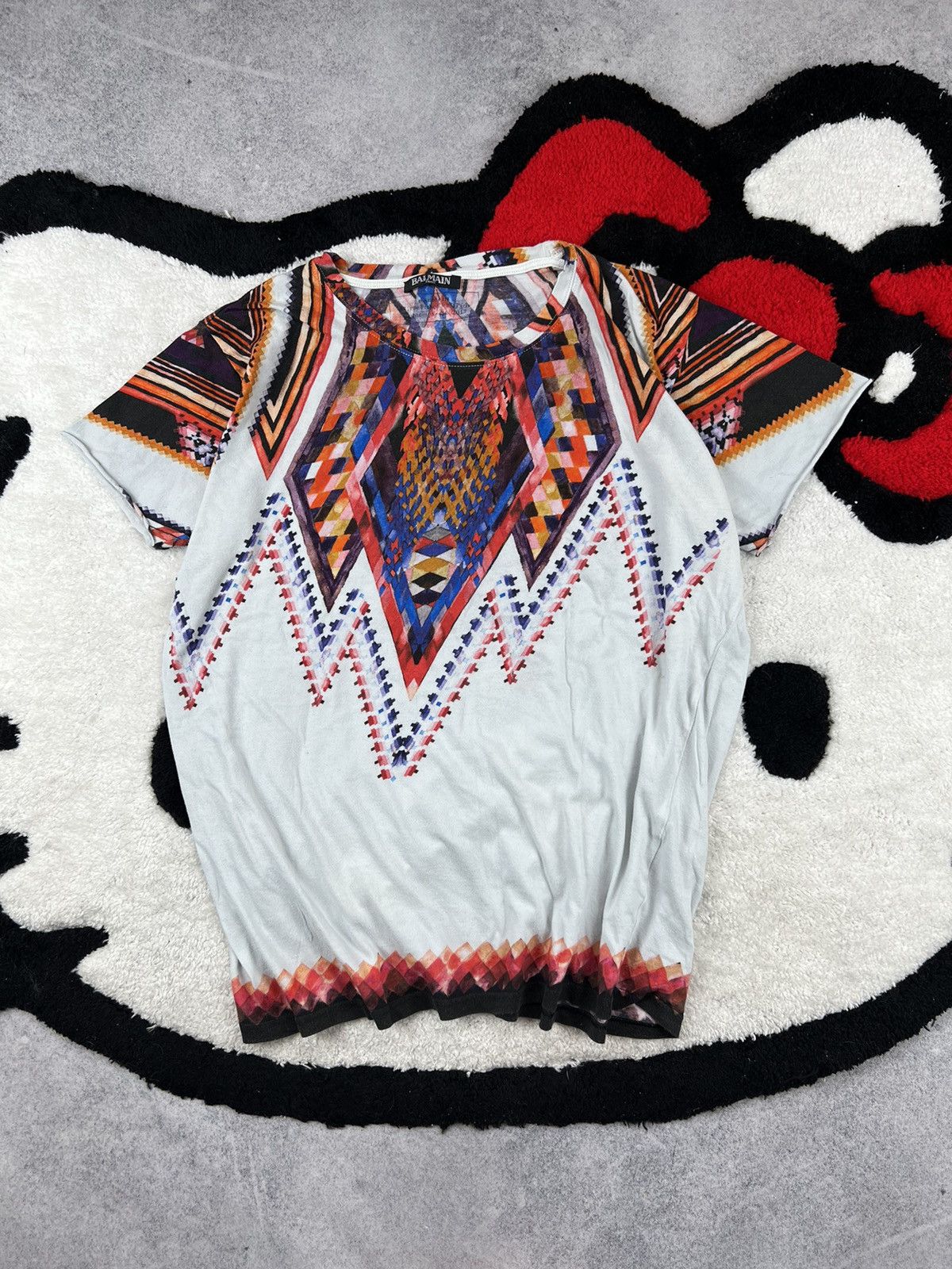 Balmain BALMAIN Men T-Shirts DH1EG010 BC72 SOS BLUE | Grailed