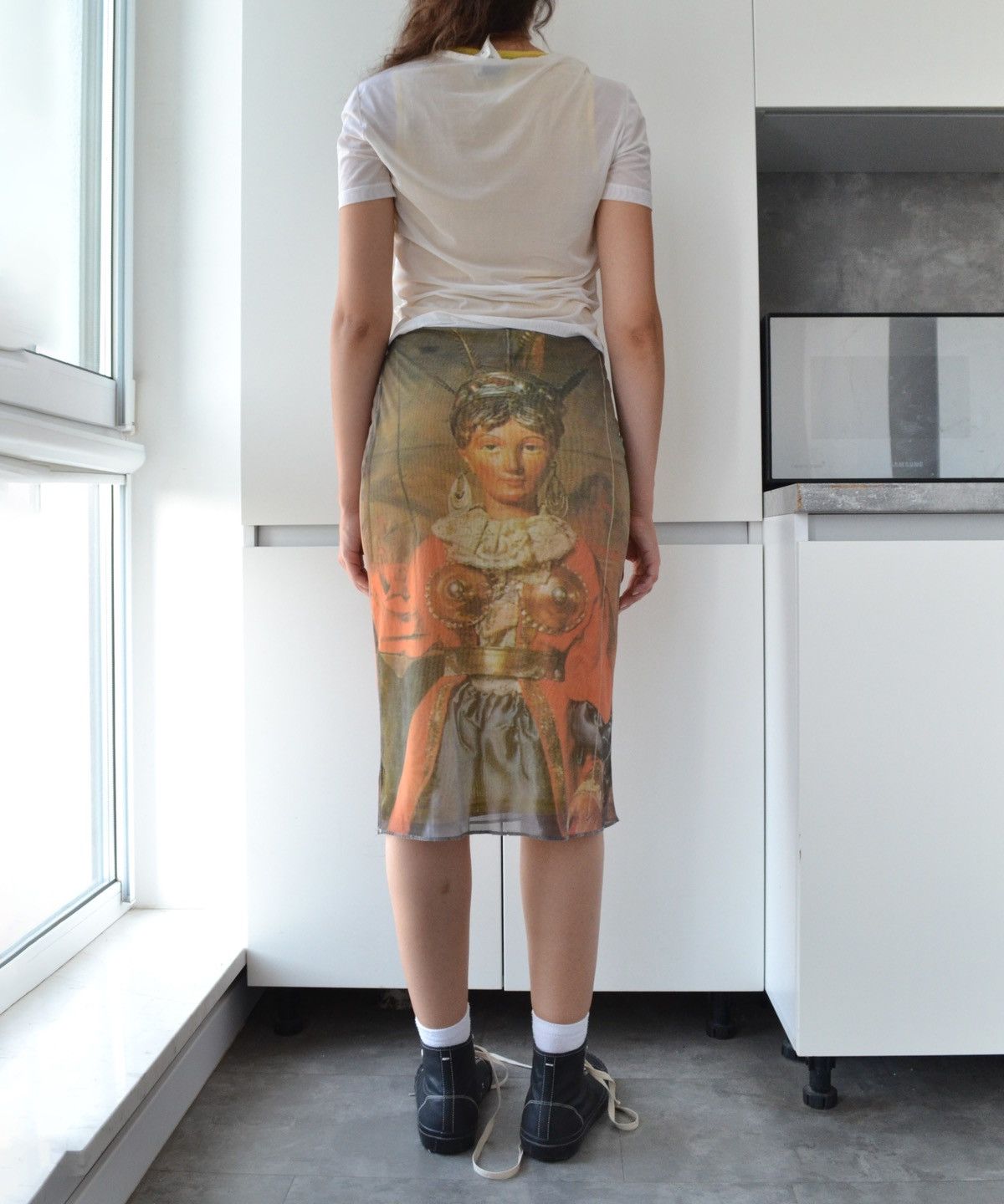 Dolce & Gabbana DOLCE GABBANA Top T Shirt Skirt Set Queen Mesh y2k D&G Size 30" / US 8 / IT 44 - 3 Thumbnail