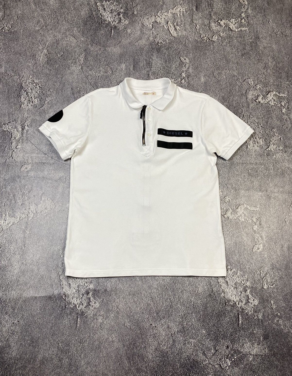Diesel Diesel Avant Garde Zip White Polo Y2K Streetwear Size US M / EU 48-50 / 2 - 1 Thumbnail