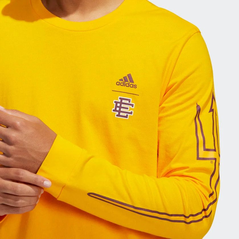 Adidas ERIC EMANUEL x ASU MIDNIGHT MADNESS GRAPHIC TEE in GOLD (L) Size US L / EU 52-54 / 3 - 4 Thumbnail