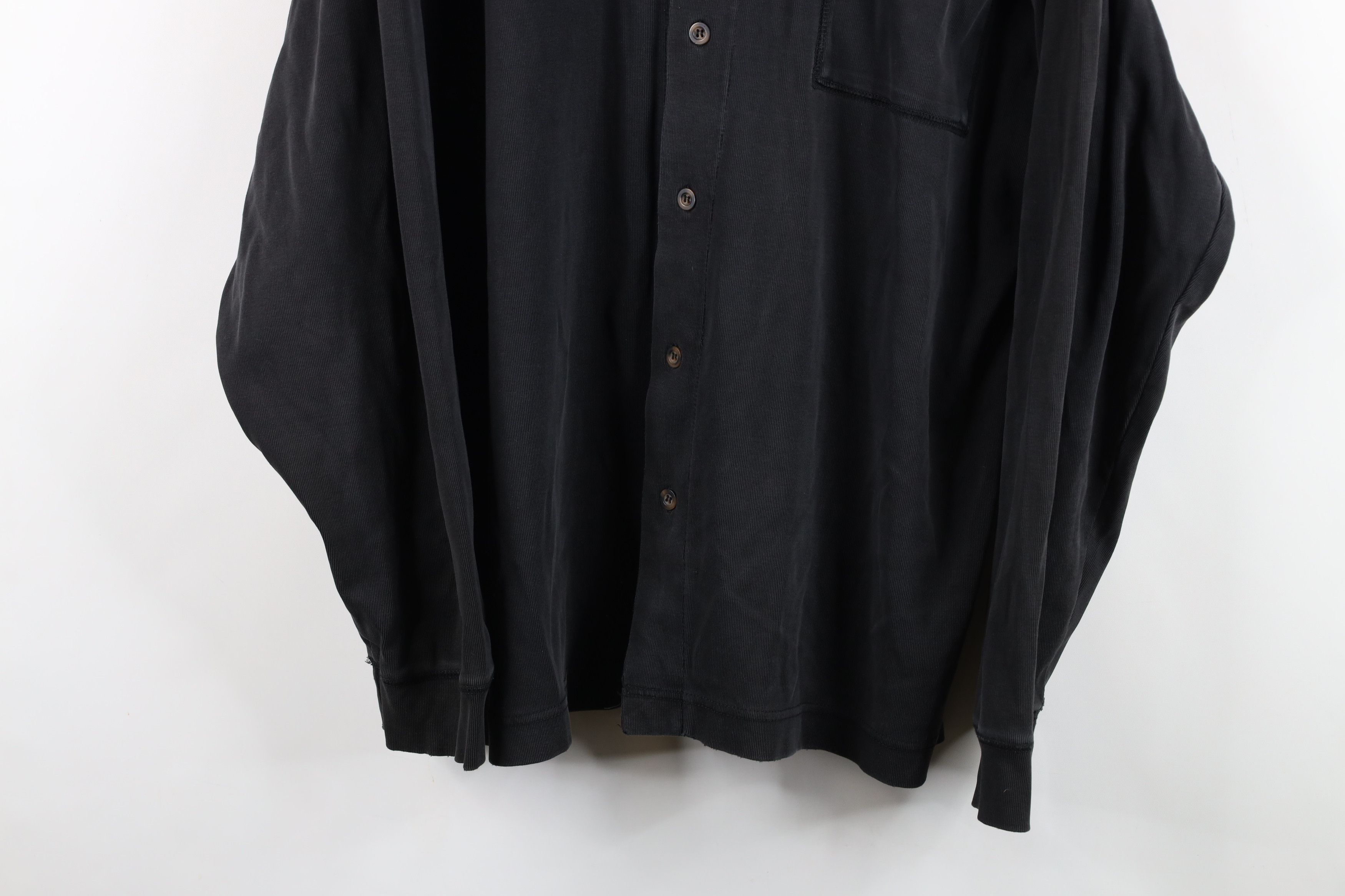 Gap Vintage 90s Gap Heavyweight Ribbed Knit Button Shirt Black Size US XL / EU 56 / 4 - 3 Thumbnail