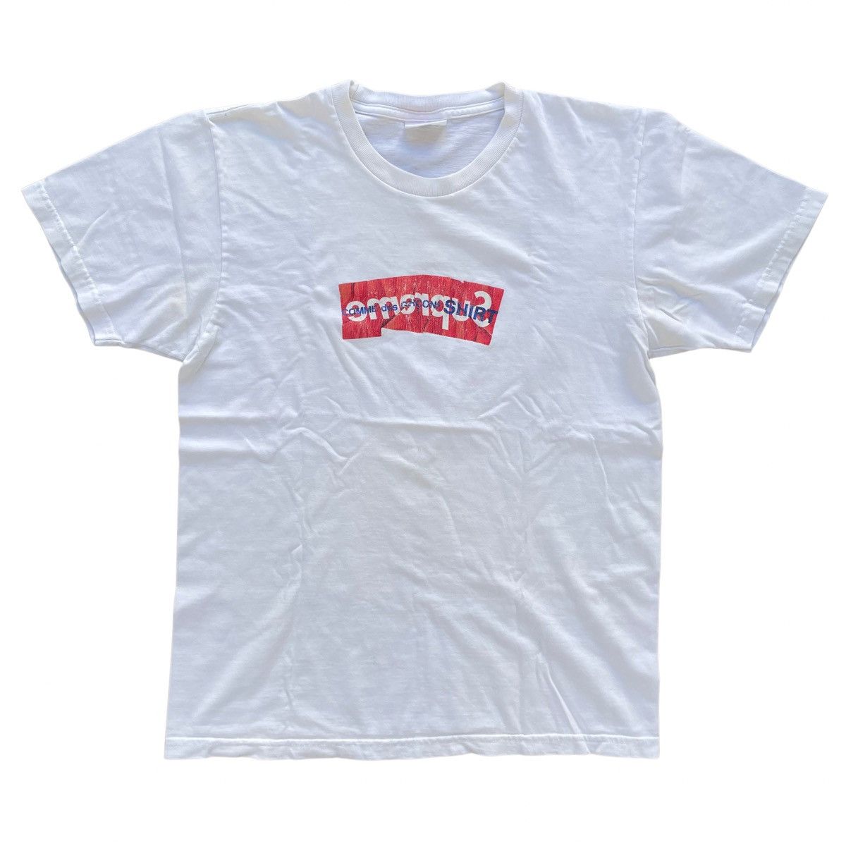 Pre-owned Comme Des Garcons X Supreme Comme Des Garcons Box Logo Shirt Size Medium In White