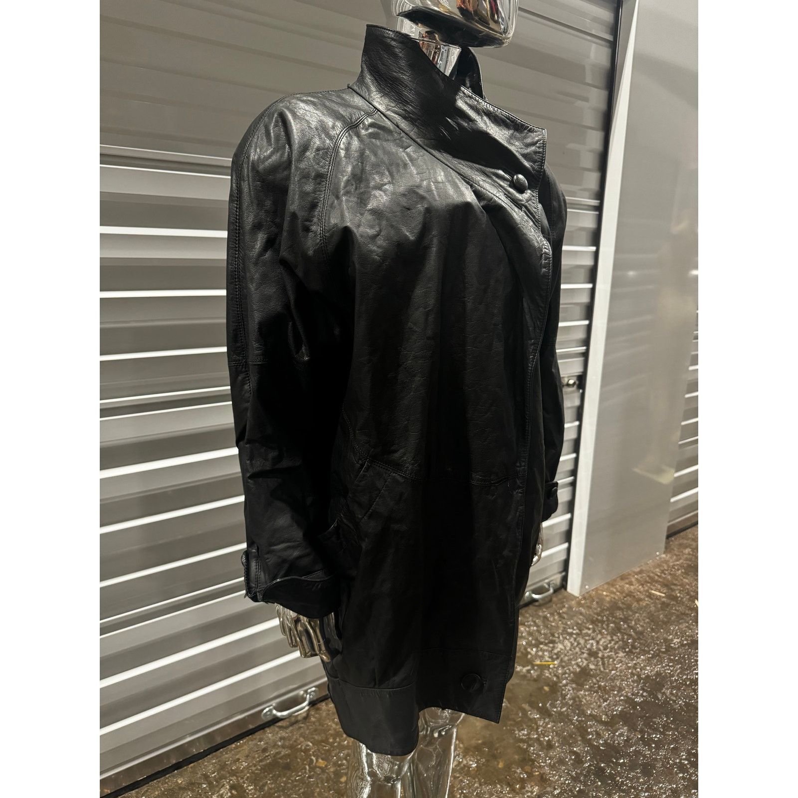 Vintage BLACK VTG LEATHER COAT Size M / US 6-8 / IT 42-44 - 5 Thumbnail