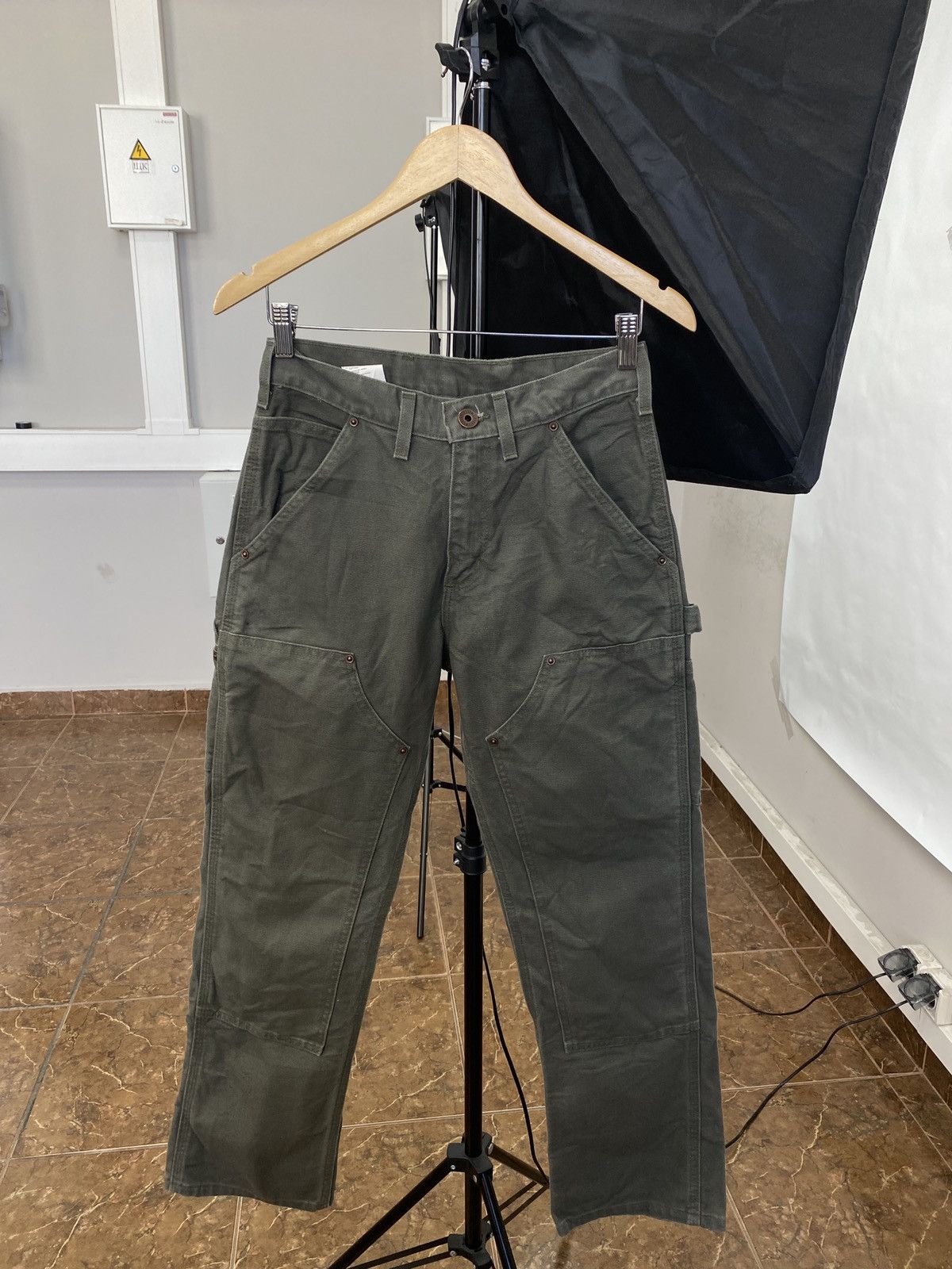 Carhartt 🇺🇸 Vintage 90s Carhartt Double Knees Khaki Work Pants Rare Size US 30 / EU 46 - 2 Thumbnail