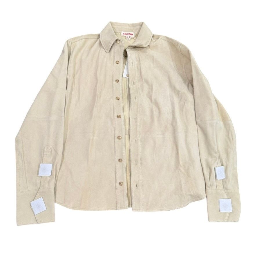 GRLFRND GRLFRND Mae Suede Shirt in Butter Yellow, Size M Size M / US 6-8 / IT 42-44 - 3 Thumbnail