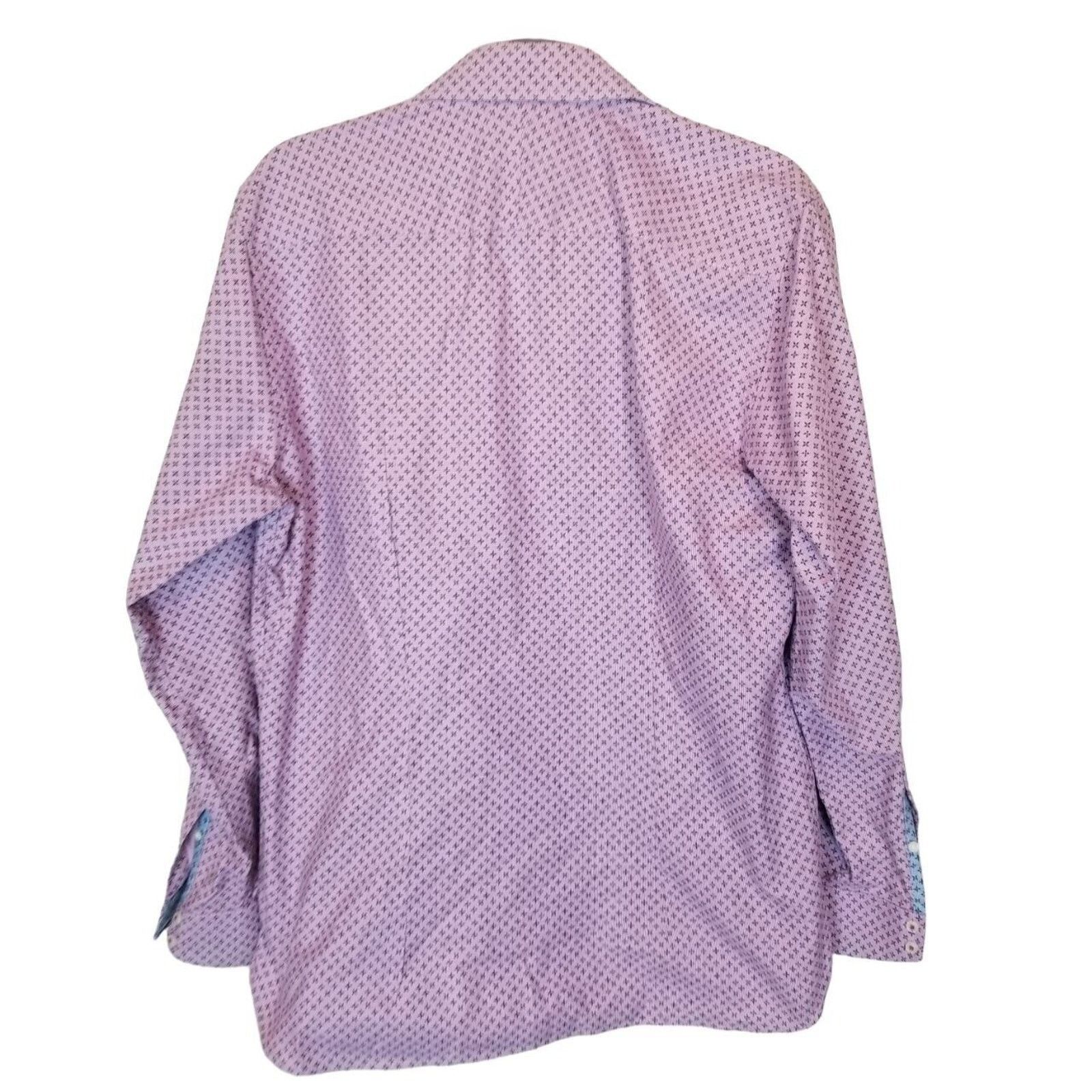 Ted Baker Ted Baker Endurance Mens Geometric Dress Shirt Size 34/35 Size US L / EU 52-54 / 3 - 8 Thumbnail