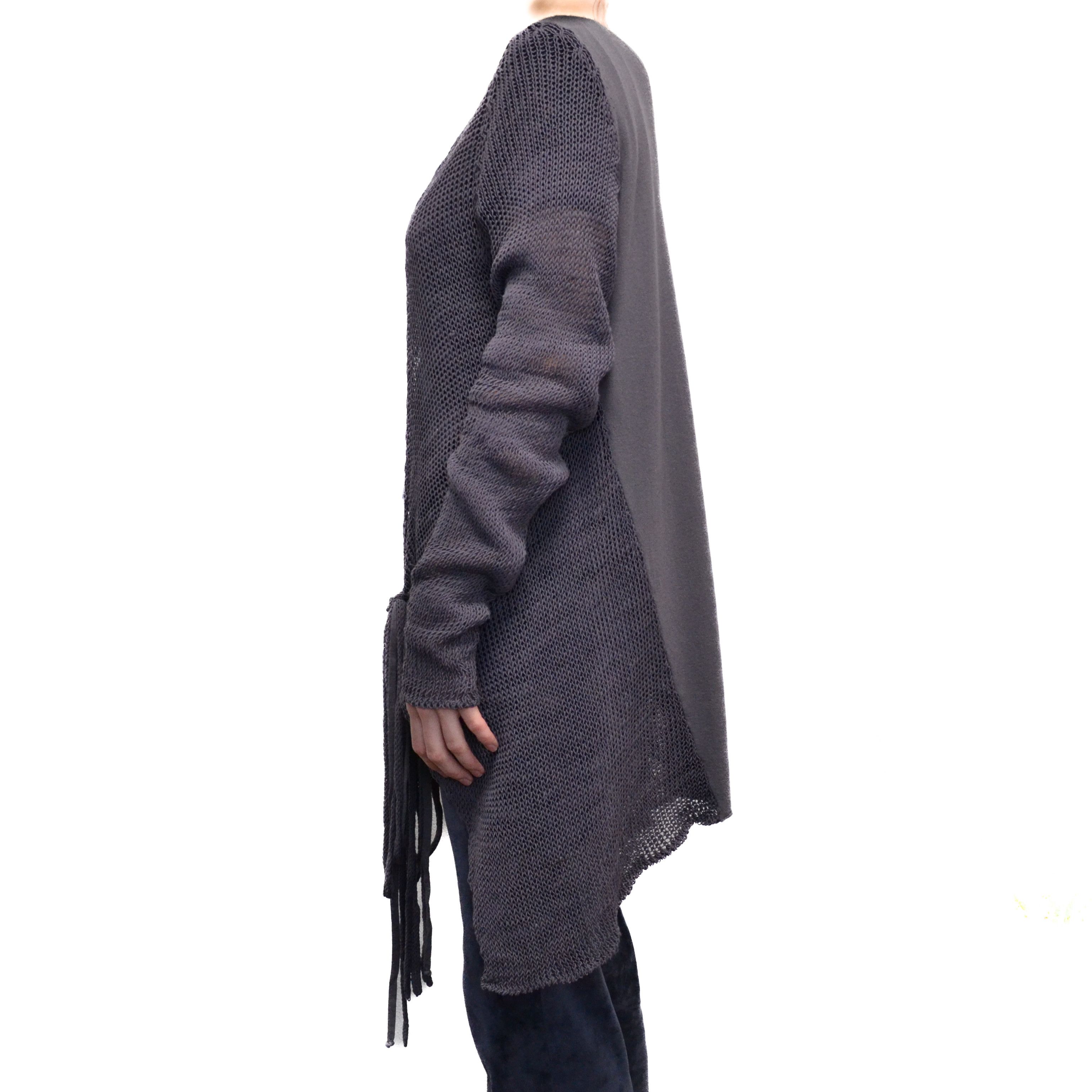 Sarah Pacini Sarah Pacini Y2K Linen Viscose Gray-Purple Cardigan Sweater Size ONE SIZE - 2 Thumbnail
