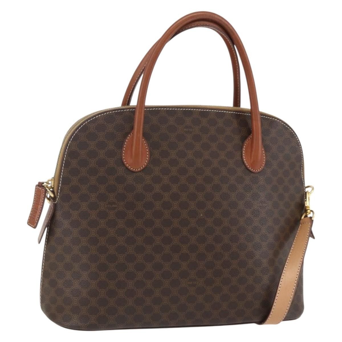 Celine Celine Vintage Macadam Handbag Canvas and Leather Size ONE SIZE - 1 Thumbnail