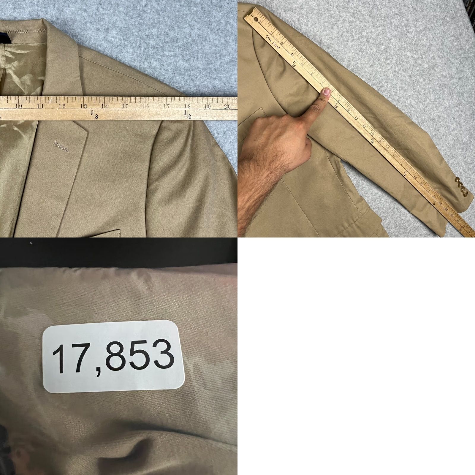 J.Crew J.CREW Thompson Cotton Sport Coat Blazer 40R Mens Beige Jacket Two Button Suit Blazer Mens Regular Notch Lapel Four-Button Inner Pockets Vintage: No Size 40R - 8 Thumbnail