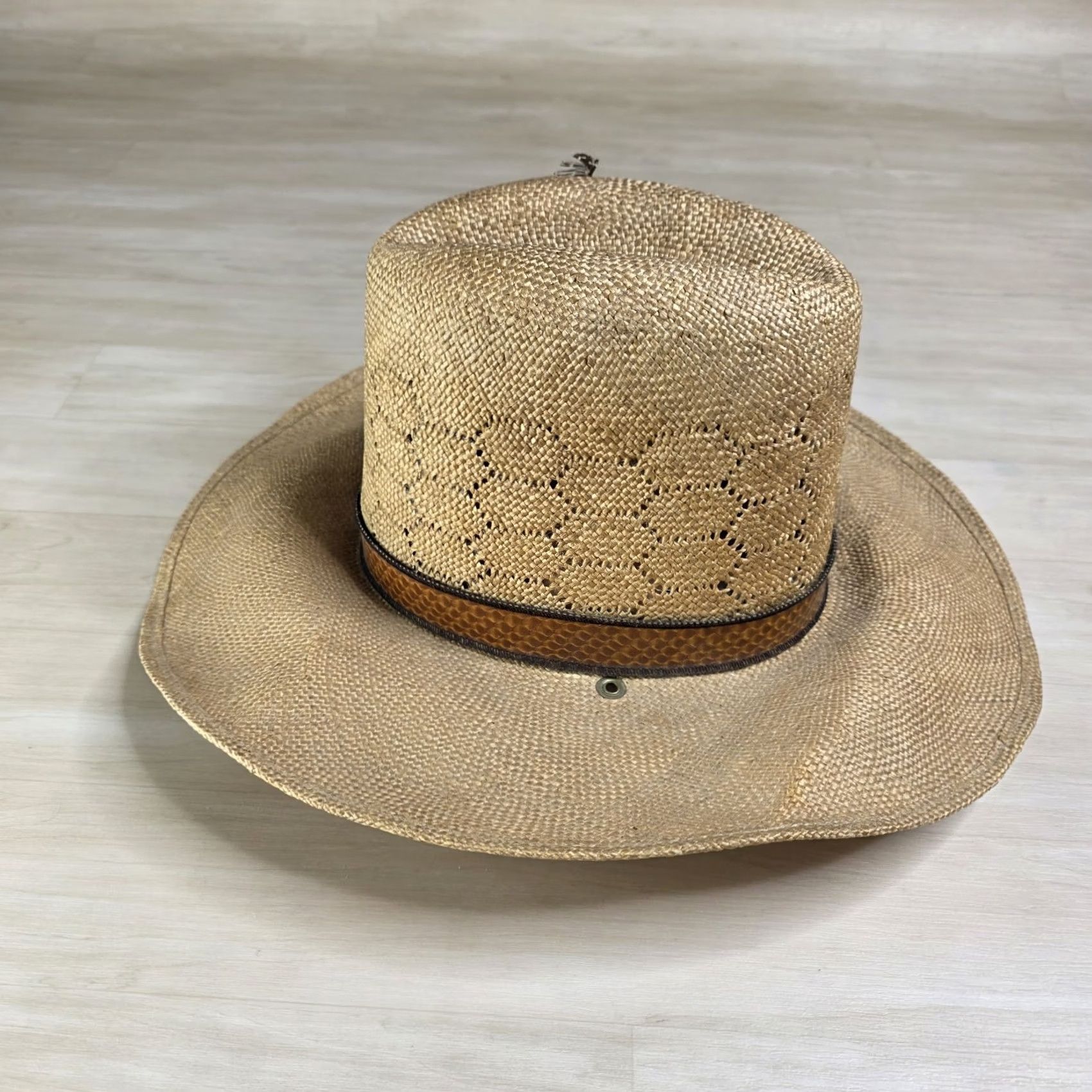 Stetson VINTAGE Stetson Roadrunner Cowboy Hat Size 7 Straw Beige Mens Size ONE SIZE - 6 Thumbnail