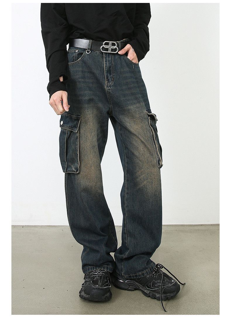 Japanese Brand × Jean Vintage Washed Loose Straight Cargo Jeans Size US 32 / EU 48 - 4 Thumbnail