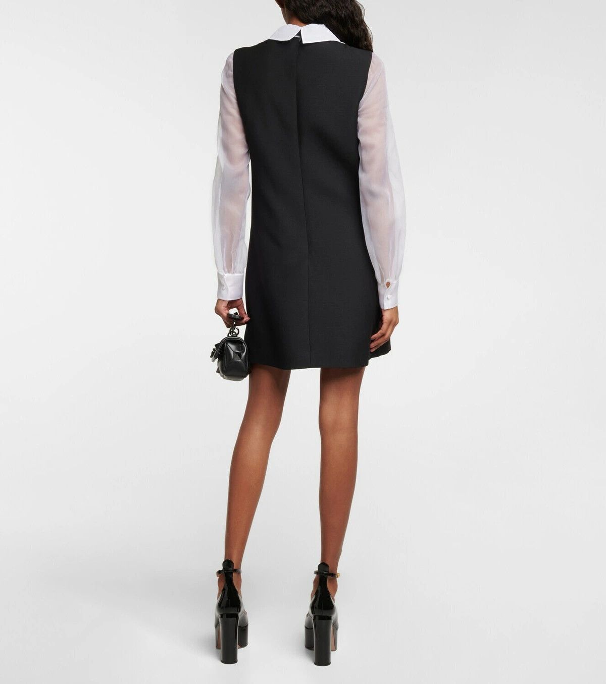 Valentino o1y0326 Mini Dress in Black/White Size XS / US 0-2 / IT 36-38 - 5 Thumbnail