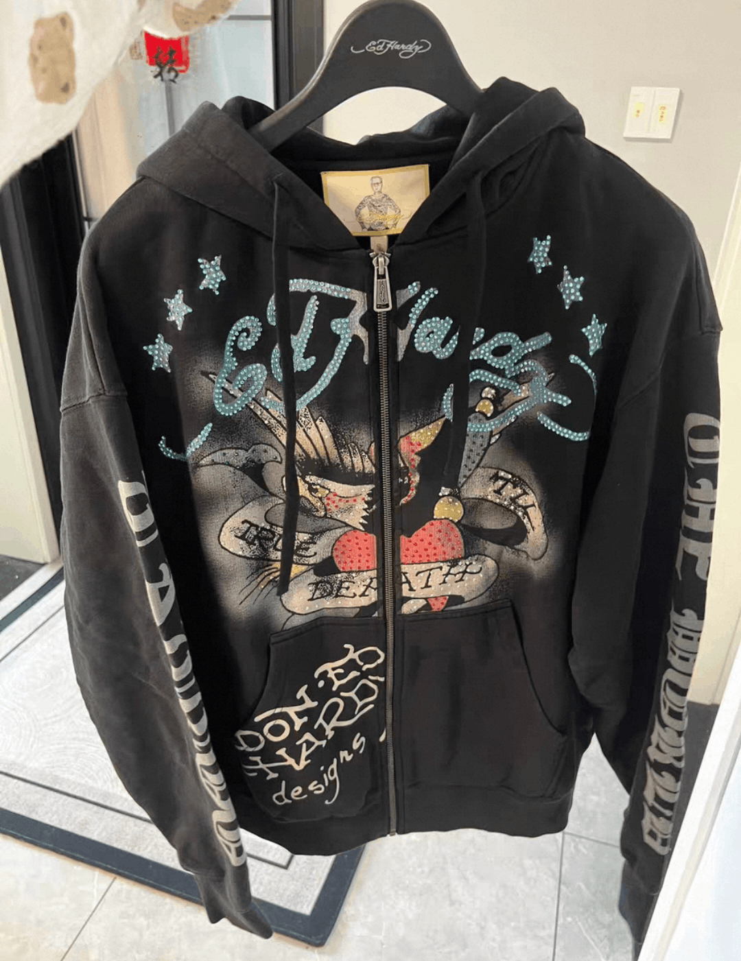 Ed Hardy × Ken Carson Ed Hardy x Ken Carson Xman Rhinestone Zip