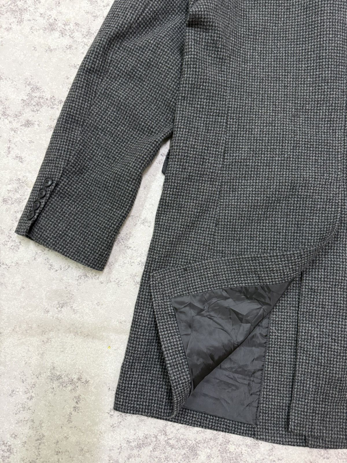 Tete Homme TETE HOMME GREY HOUNDSTOOTH WOOL OVERCOAT JACKET Size US M / EU 48-50 / 2 - 13 Thumbnail