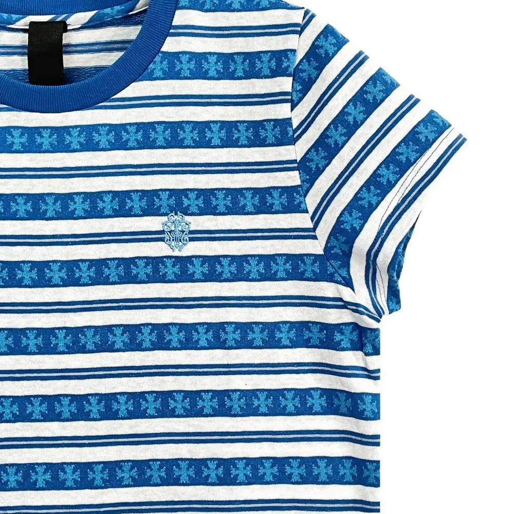 Chrome Hearts Chrome Hearts Blue Script Logo Stripe Short Sleeve Tee Size M / US 6-8 / IT 42-44 - 3 Thumbnail