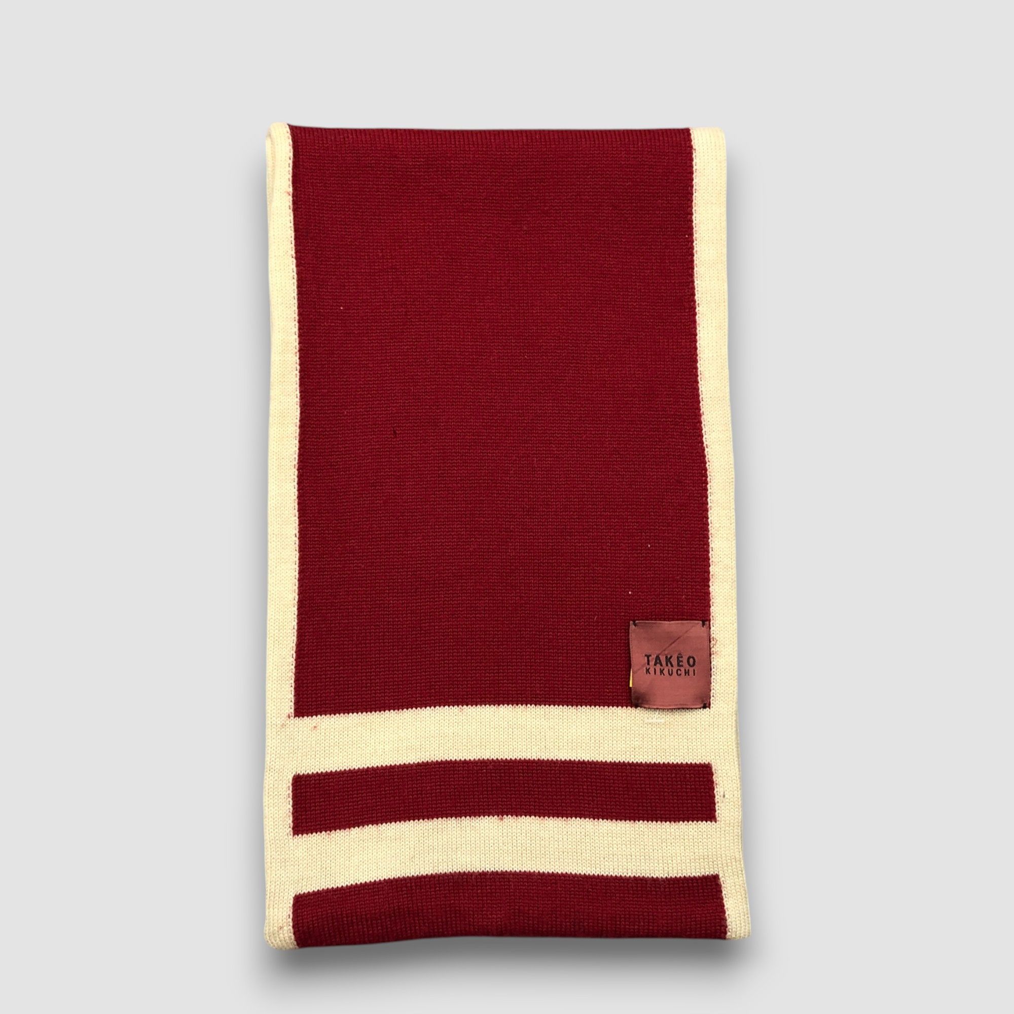 Takeo Kikuchi Vintage Takeo Kikuchi Scarf Muffler Wool Ribbed Knit Scarves Size ONE SIZE - 3 Thumbnail