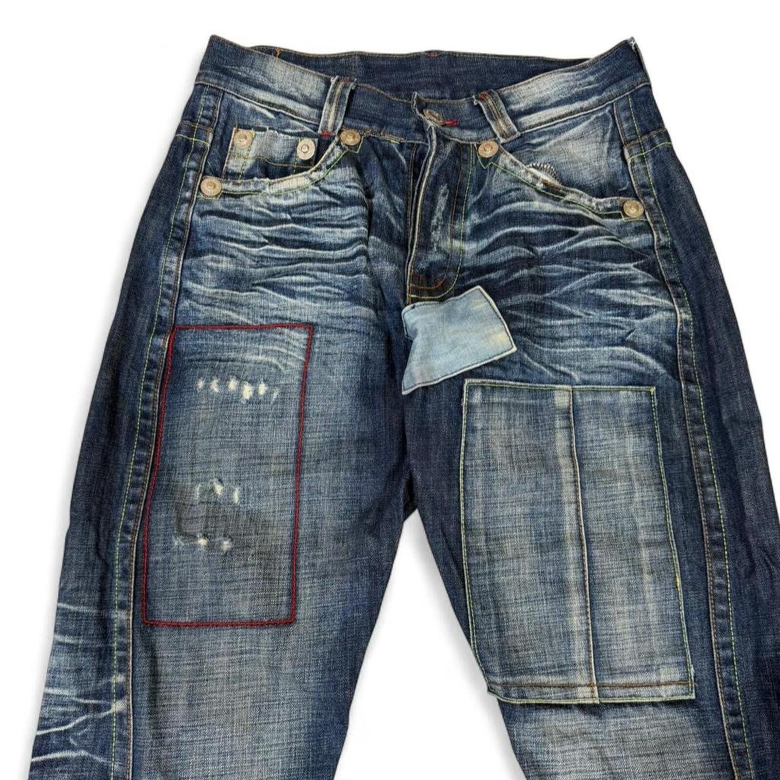 True Religion One Hundred Percent Denim blue jeans unique design Size US 31 - 3 Thumbnail