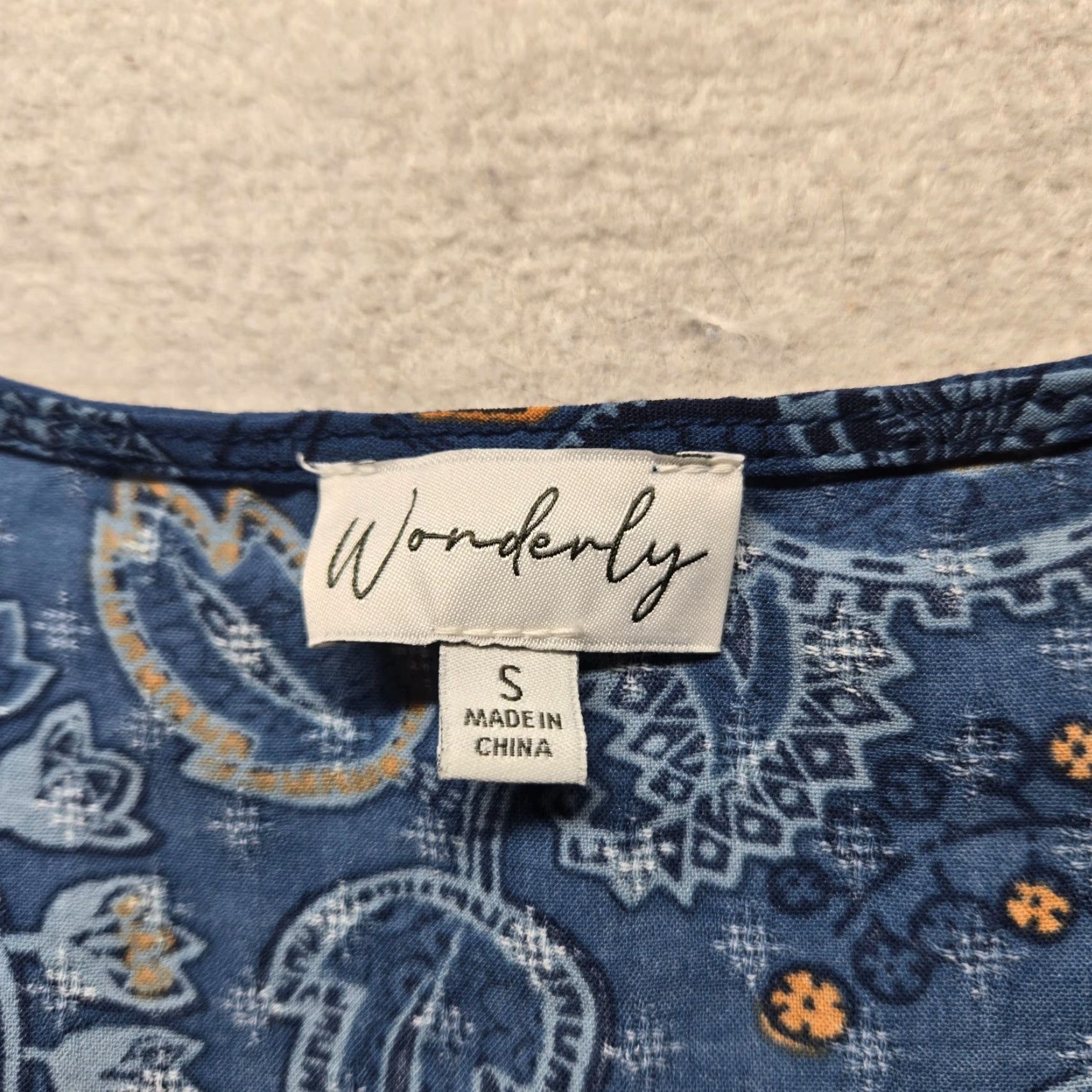 Vintage Wonderfly Blue Paisley Sleeveless Tunic Blouse Shirt Women's S Small Size S / US 4 / IT 40 - 3 Thumbnail