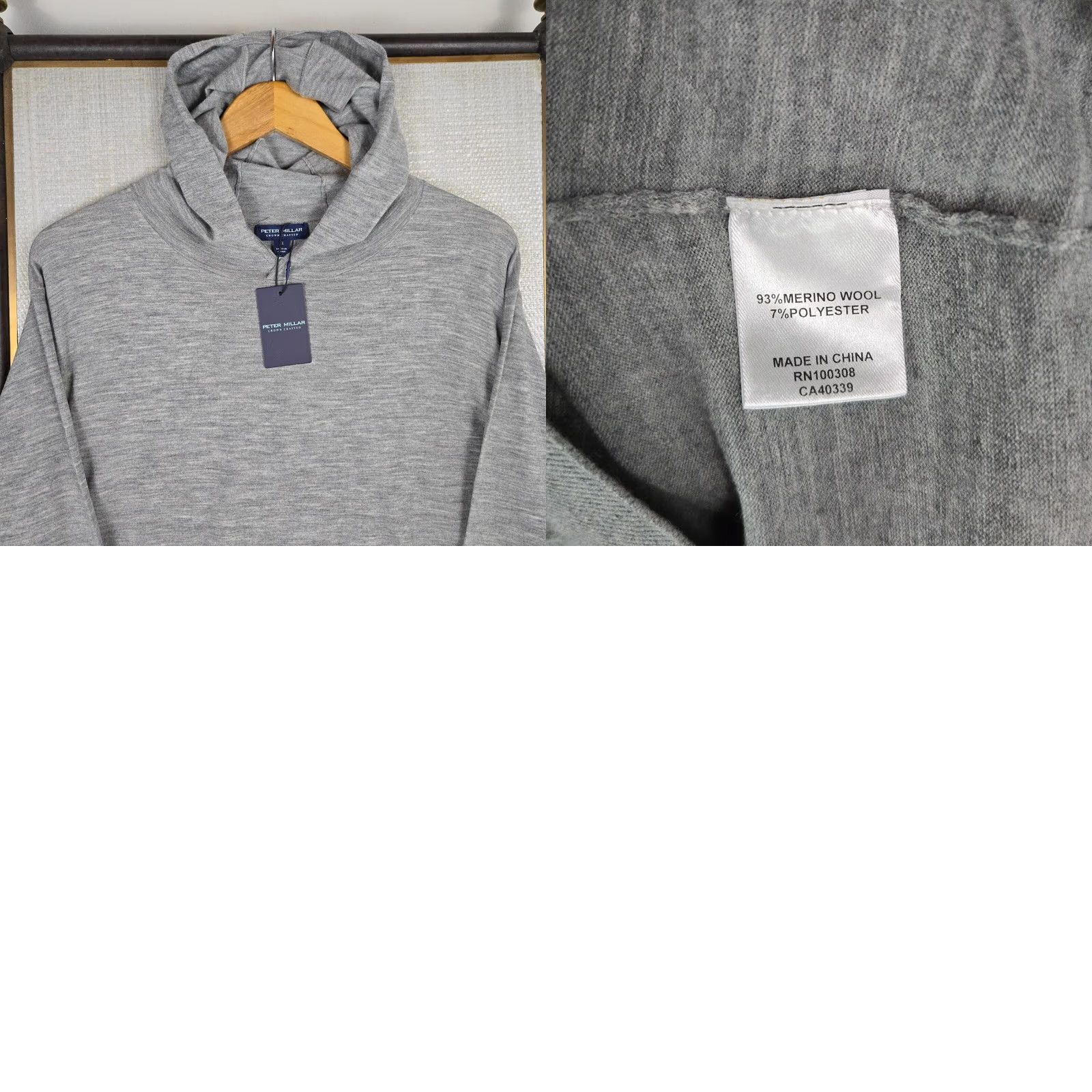 Peter Millar Peter Millar Excursionist Merino Wool Hooded Sweater XL Mens Gray Size US XL / EU 56 / 4 - 9 Thumbnail