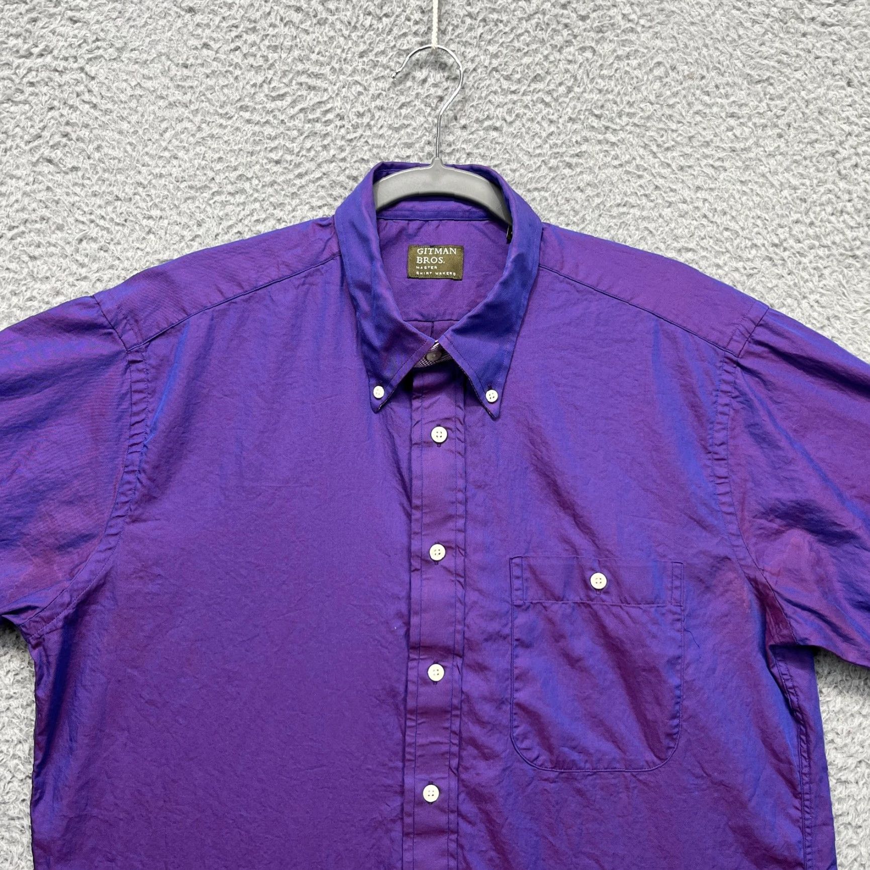 Vintage Gitman Bros Shirt Mens Large Iridescent Purple Long Sleeve USA Button Down Size US L / EU 52-54 / 3 - 5 Thumbnail