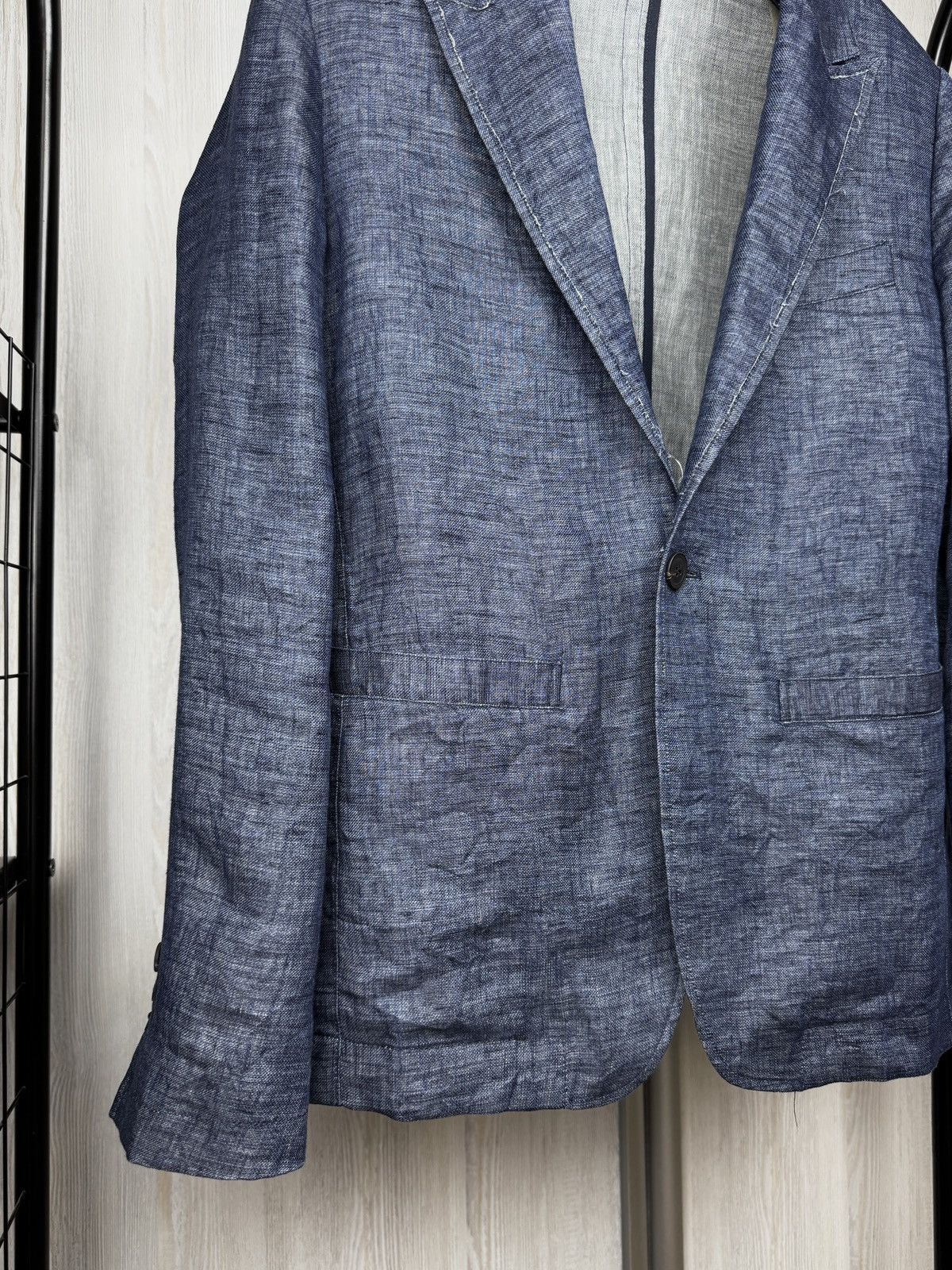 Dolce & Gabbana Dolce & Gabbana blue linen distressed made in Italy blazer Size 36R - 4 Thumbnail