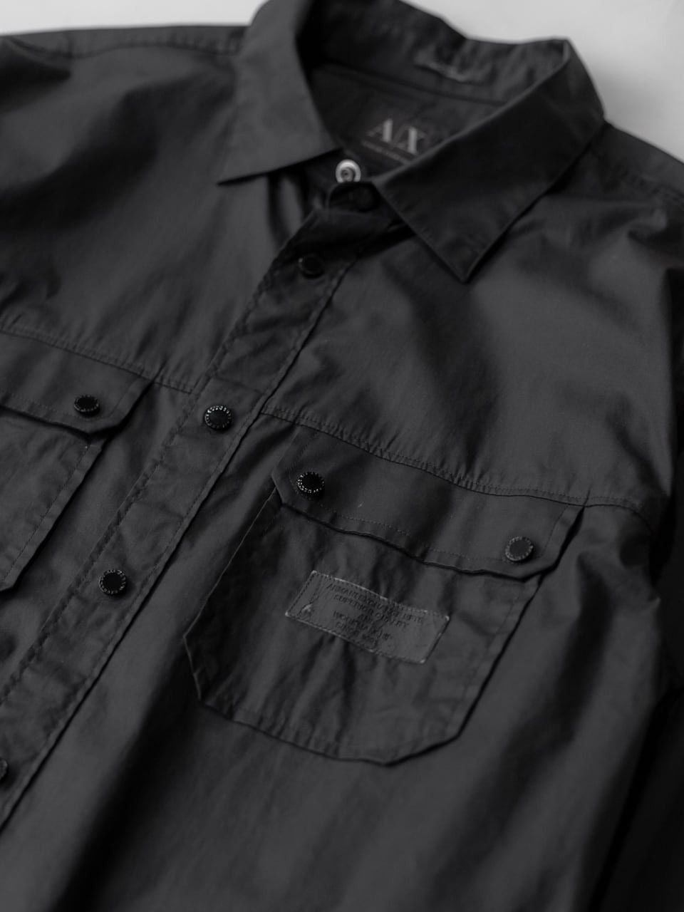 Armani × Armani Exchange Armani Exchange / Black Coated Utility Shirt Size US L / EU 52-54 / 3 - 5 Thumbnail