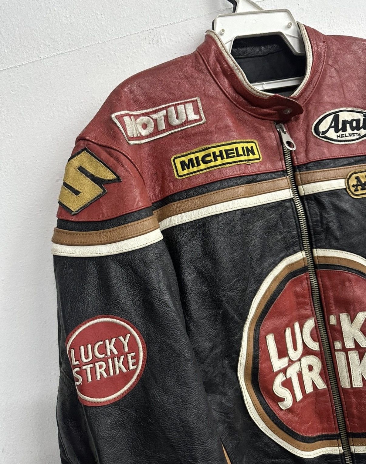 Vintage 90's LUCKY STRIKE Leather Jacket Size XL-XXL Size US L / EU 52-54 / 3 - 7 Thumbnail