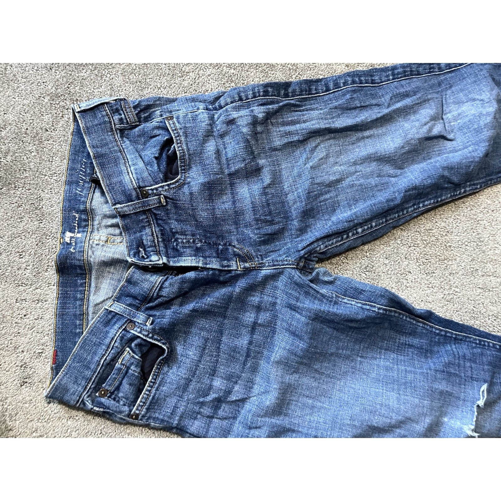 7 For All Mankind VINTAGE 7 For All Mankind Womens Josefina Distressed Skinny Jeans Size 26 Blue Female Size 26" / US 2 / IT 38 - 5 Thumbnail
