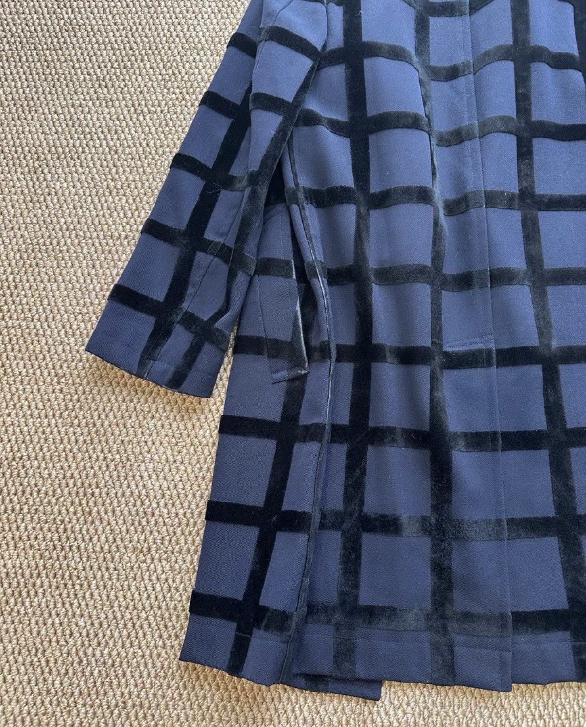 Comme des Garcons Comme des Garçons Navy Velvet Plaid Ruffle Coat CDG K23 Size M / US 6-8 / IT 42-44 - 7 Thumbnail