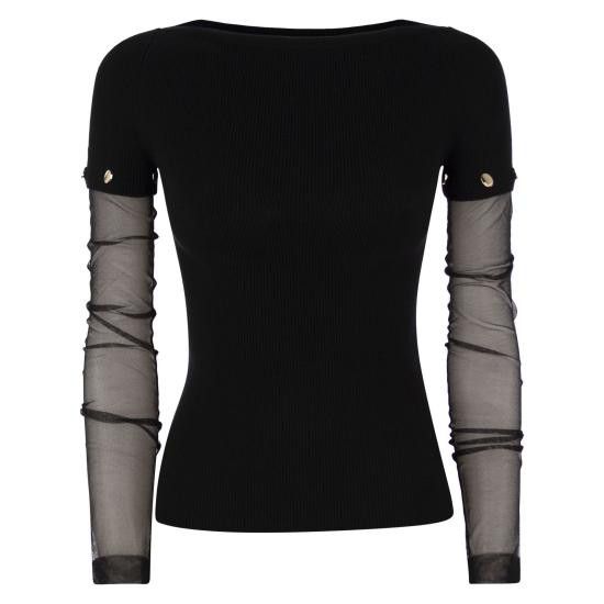 Sportmax SPORTMAX Women Sweater 2512361111600 BLACK Size S / US 4 / IT 40 - 1 Thumbnail