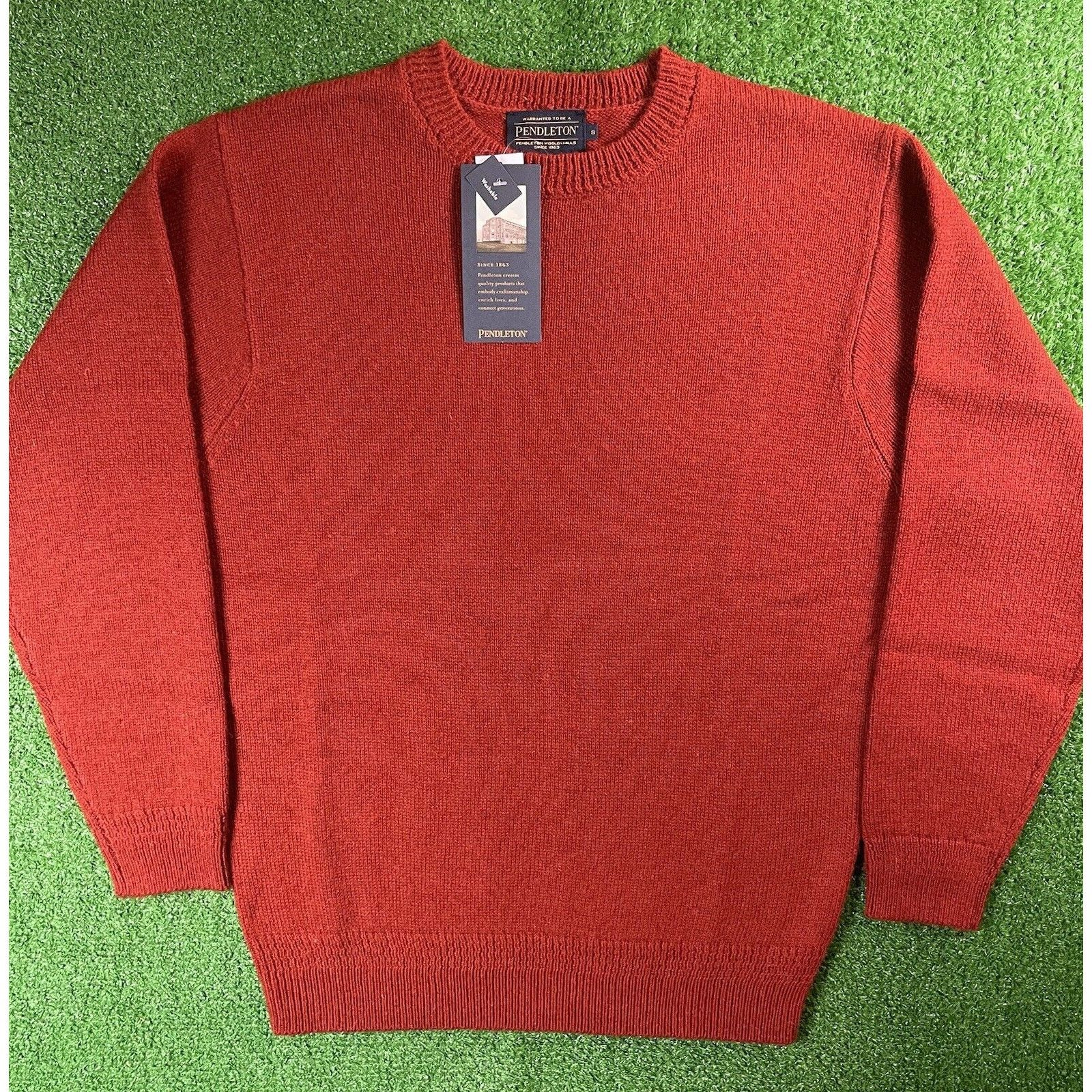 Pendleton NWT Vintage Pendleton Orange Small Wool Crewneck Sweater Size US S / EU 44-46 / 1 - 2 Thumbnail