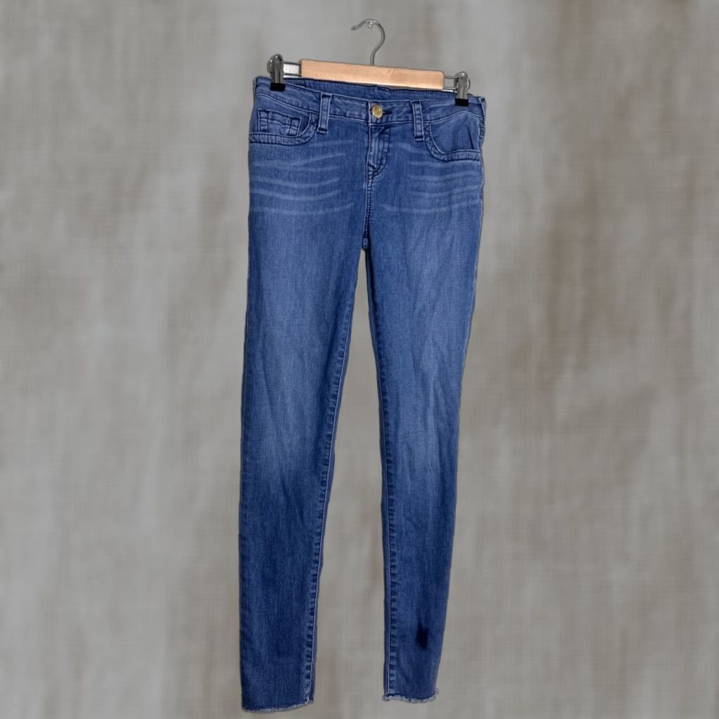 True Religion True Religion Halle Mid Rise Super Skinny Medium Wash Jeans Junior 16 30x31 Flaw Size 38" / US 16 / IT 52 - 1 Thumbnail