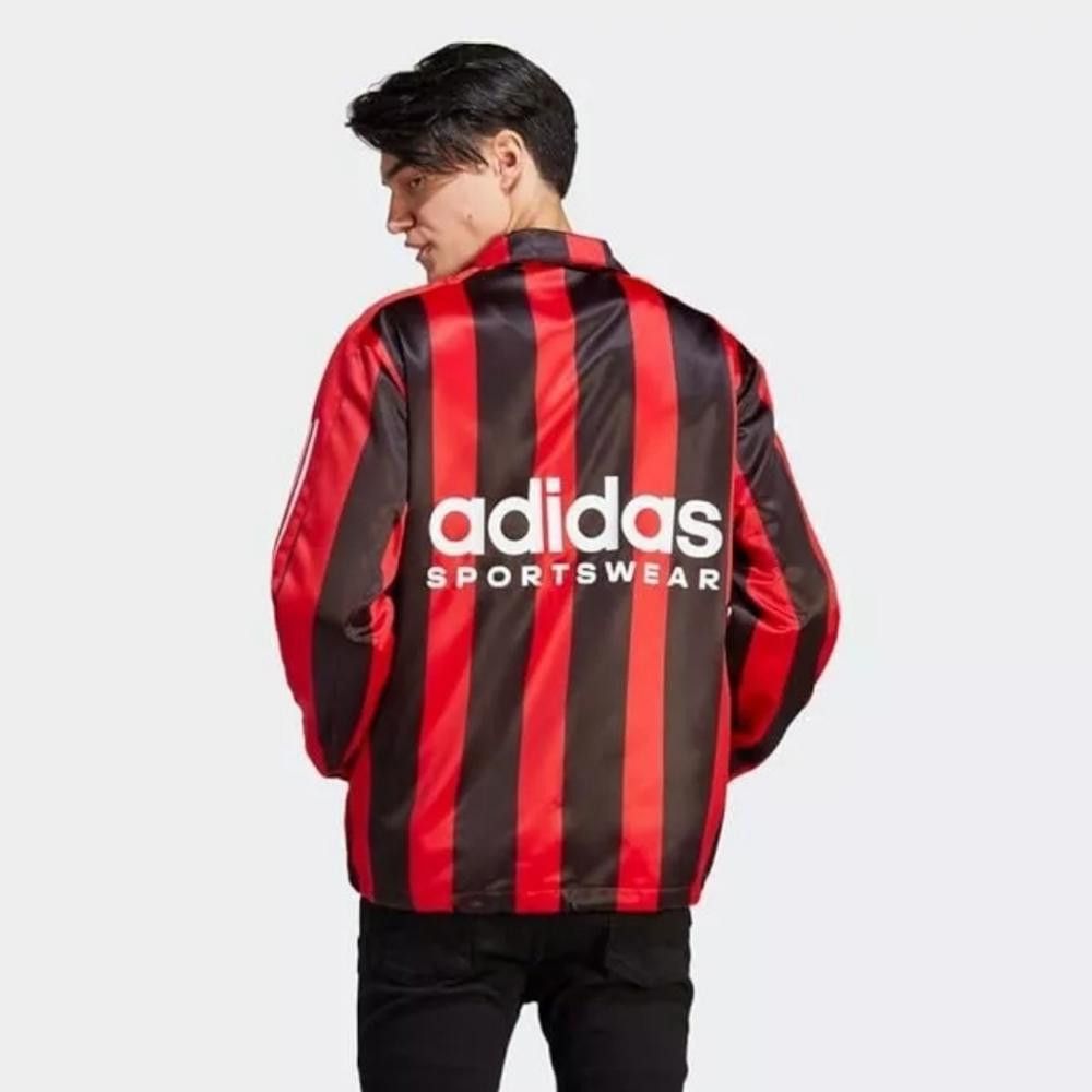 Designer Adidas Originals Satin Coaches Jacket RED & BLACK Size Large Size US L / EU 52-54 / 3 - 3 Thumbnail