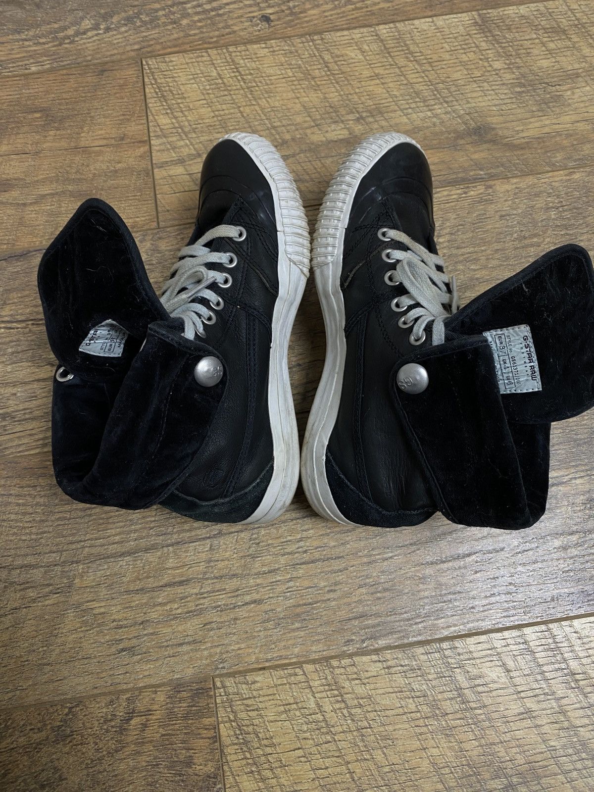 G-Star G-Star Raw Scuba High Top Sneakers Black Leather EU 37 Size US 5 / EU 37 - 4 Thumbnail