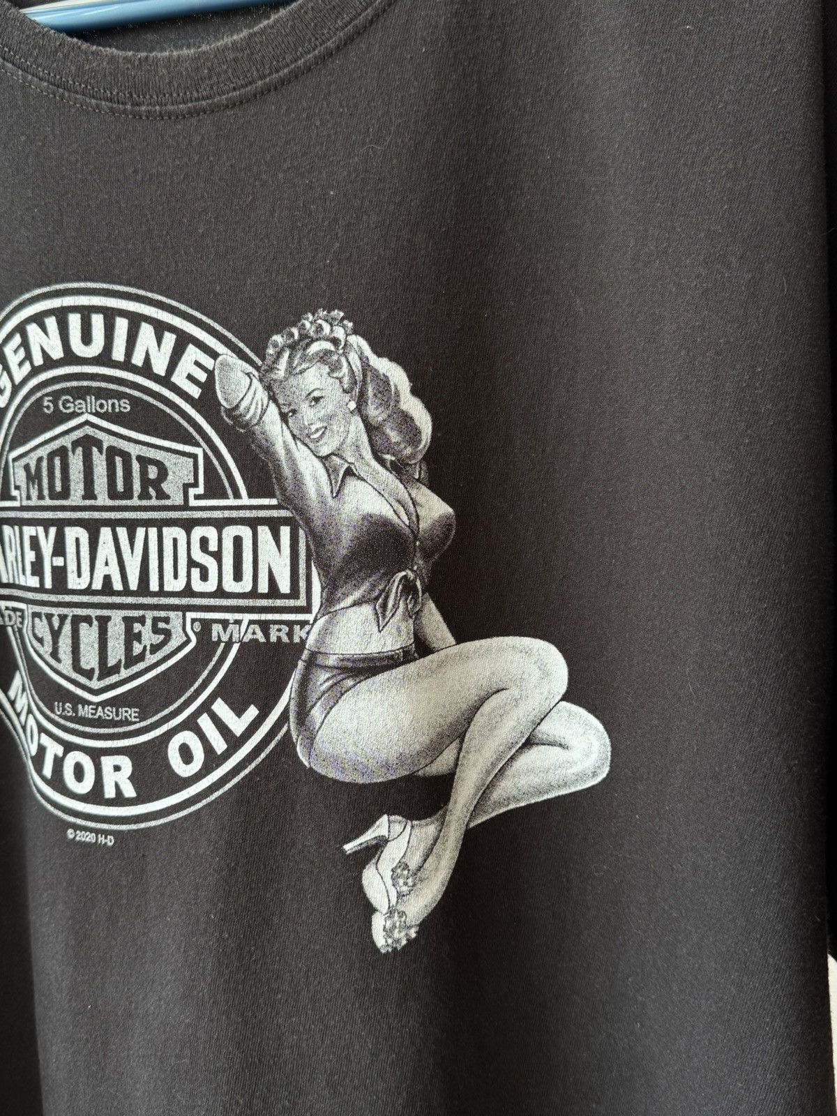 Harley Davidson Vintage Harley Davidson Pin Up Sexy Girl Tee Size US XXL / EU 58 / 5 - 4 Thumbnail