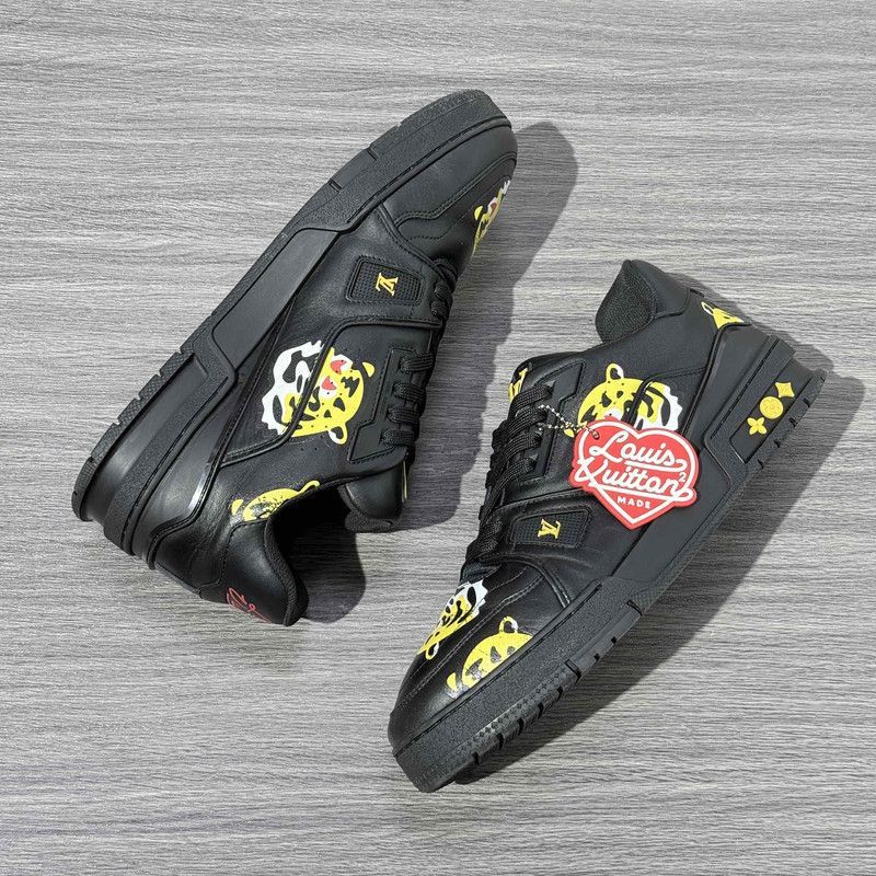 Louis Vuitton Nigo x Louis Vuitton Black Trainer Sneakers -2508 Size US 8 / EU 41 - 7 Thumbnail