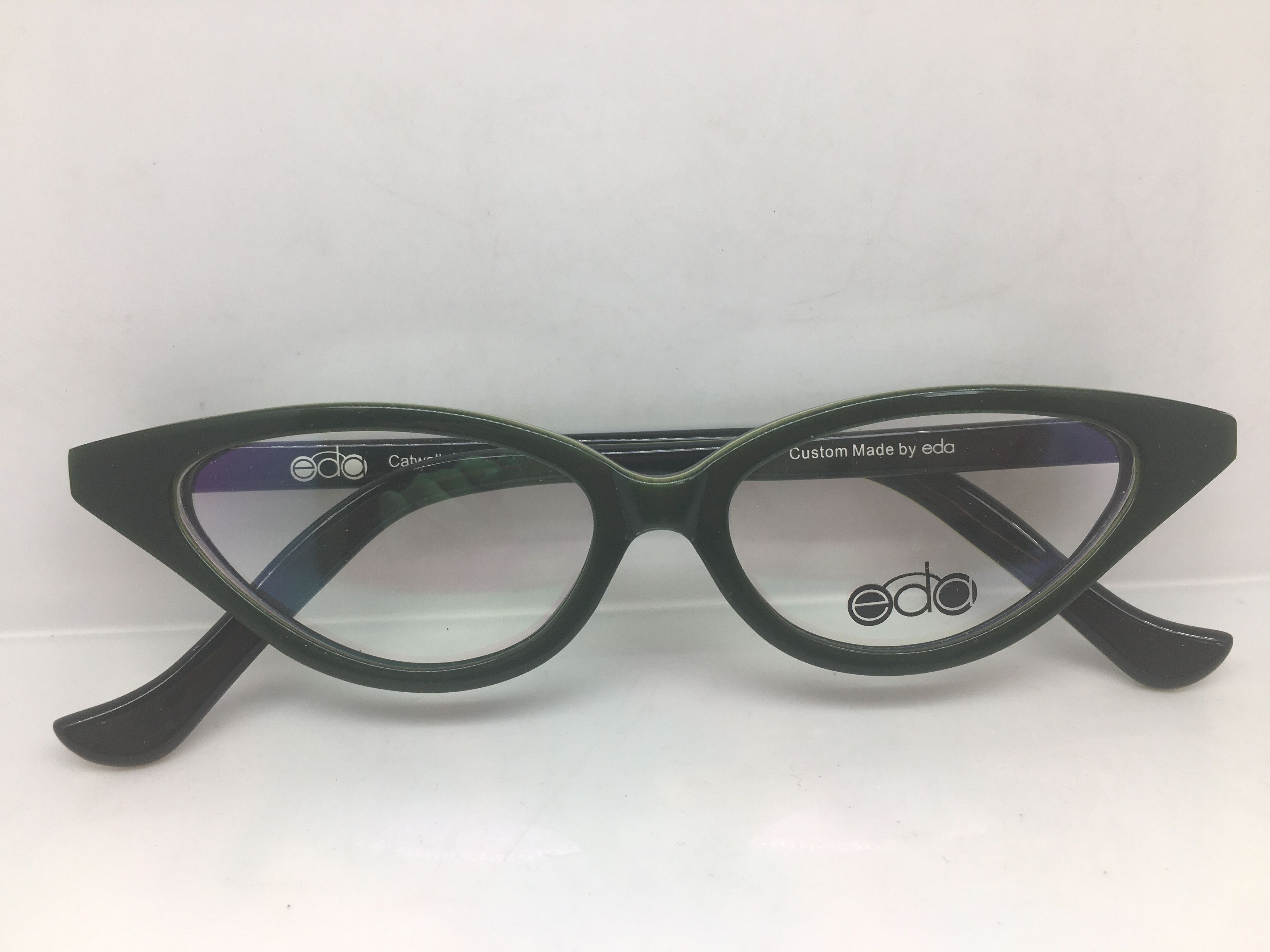 Other eda Green Black Cateye Eyeglasses Frame Diva Girls Size ONE SIZE - 6 Thumbnail