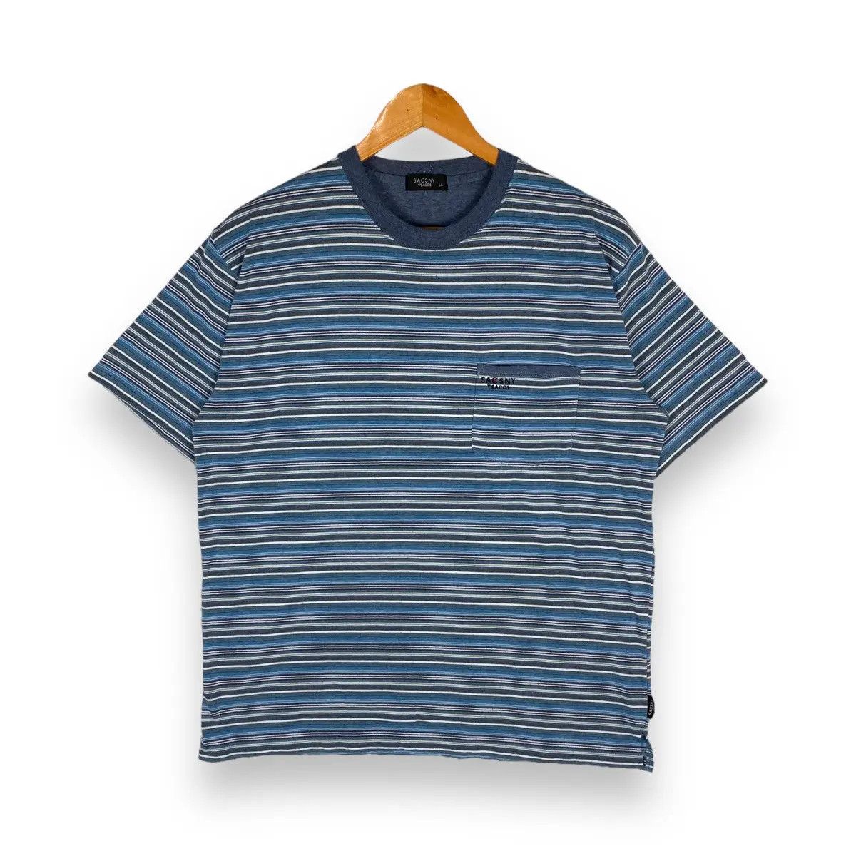 Designer BY YOHJI YAMAMOTO!! SACSNY Y'SACCS BLUE STRIPED TEE Size US L / EU 52-54 / 3 - 1 Thumbnail