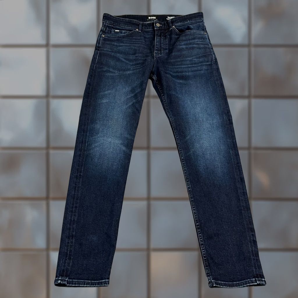 Hugo Boss Hugo Boss Jeans Slim Tapered 32 32 Dark Wash Blue Stretch Whiskers H-Taber Men's Denim 5-Pocket Size US 32 / EU 48 - 1 Thumbnail