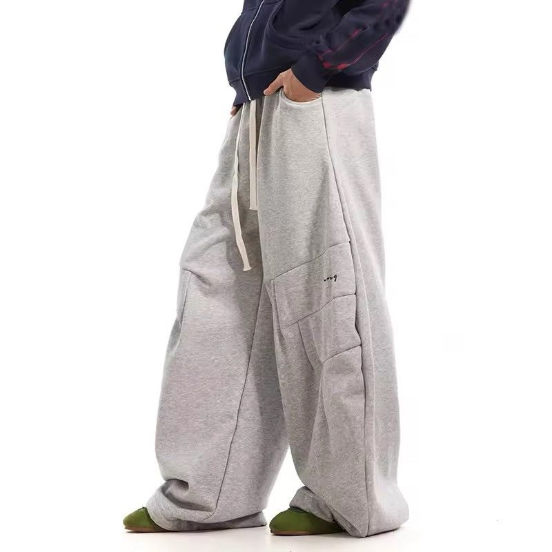 Japanese Brand Elastic Waist Padded Pleated Casual Sweatpants Wide leg Size US 31 - 2 Thumbnail