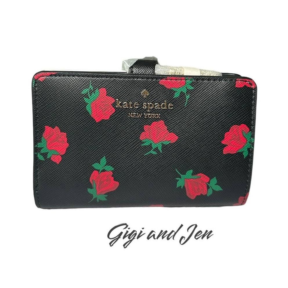Kate Spade Kate Spade Madison Rose Toss Printed Medium Bifold Wallet Size ONE SIZE - 1 Thumbnail